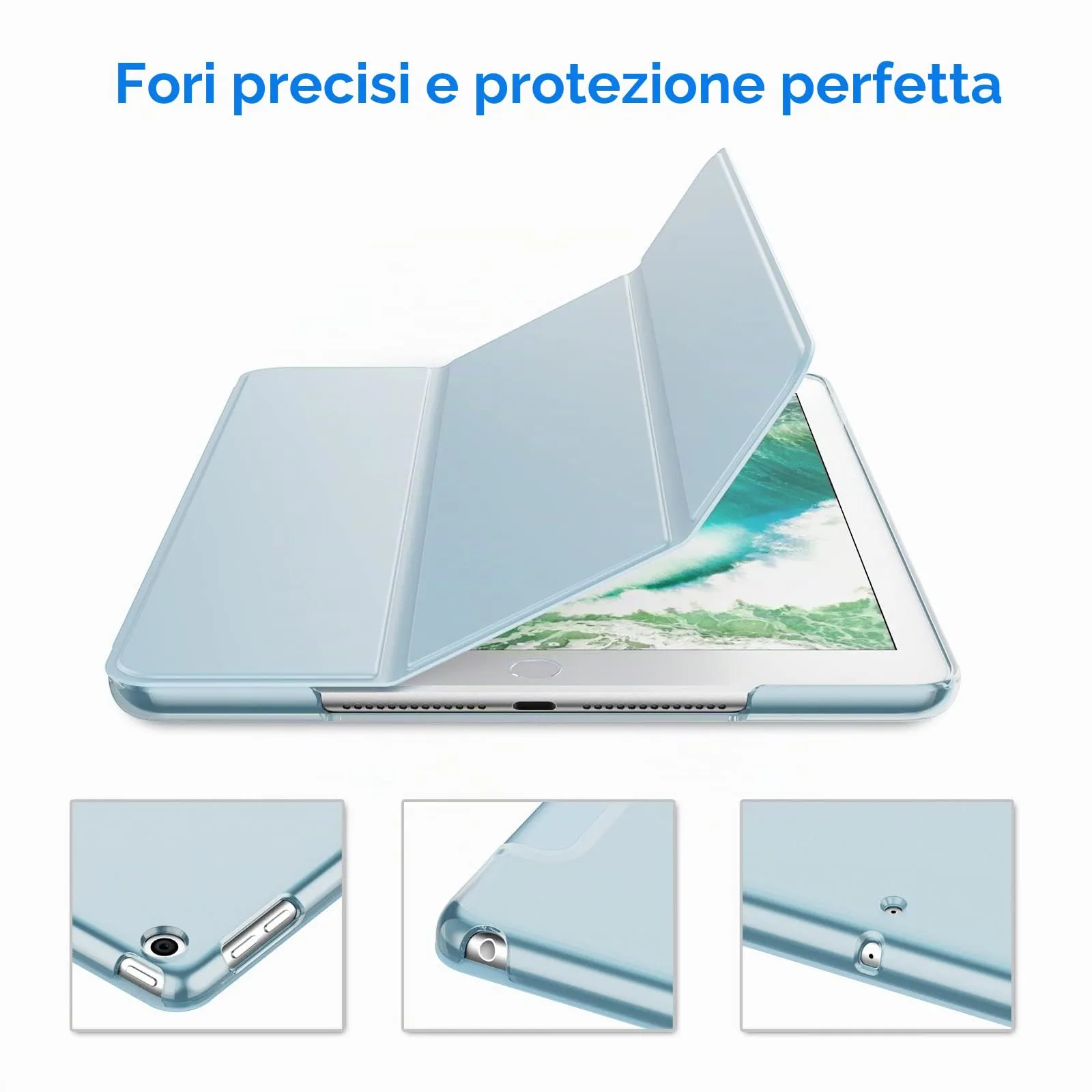 JETech Custodia per iPad 6ª/5ª Gen 9,7" (2018/2017), Blu Chiaro - immagine 3