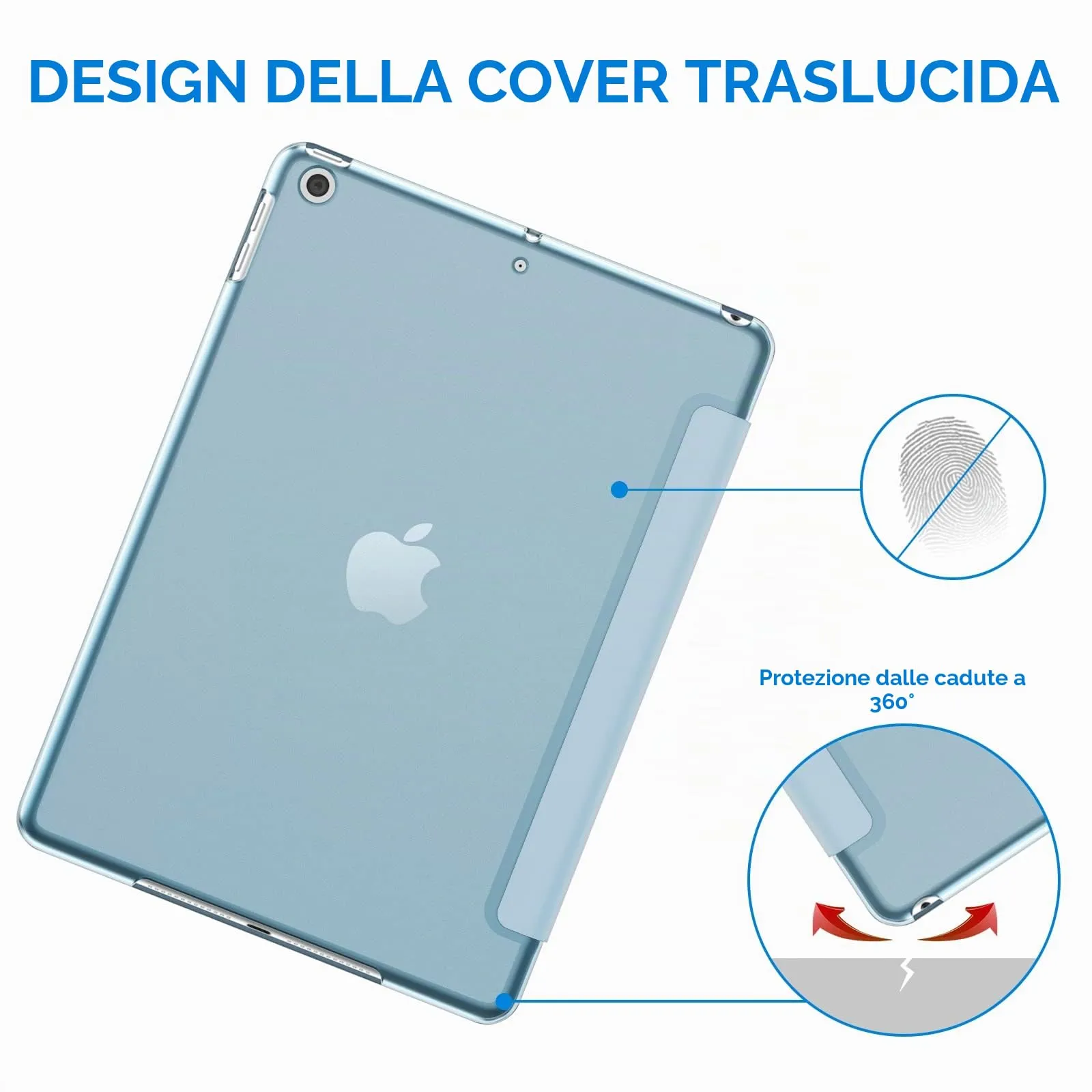 JETech Custodia per iPad 6ª/5ª Gen 9,7" (2018/2017), Blu Chiaro - immagine 4