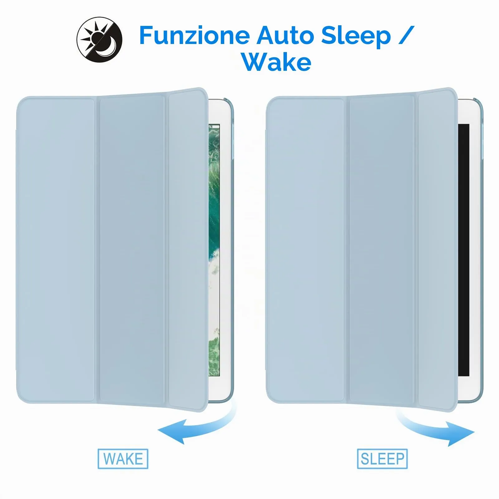 JETech Custodia per iPad 6ª/5ª Gen 9,7" (2018/2017), Blu Chiaro - immagine 6