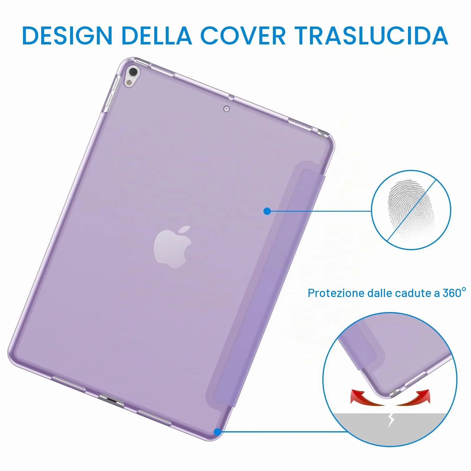 JETech Custodia per iPad Pro 10,5" 2017 e iPad Air 3ª Gen 2019, Viola Chiaro - immagine 4