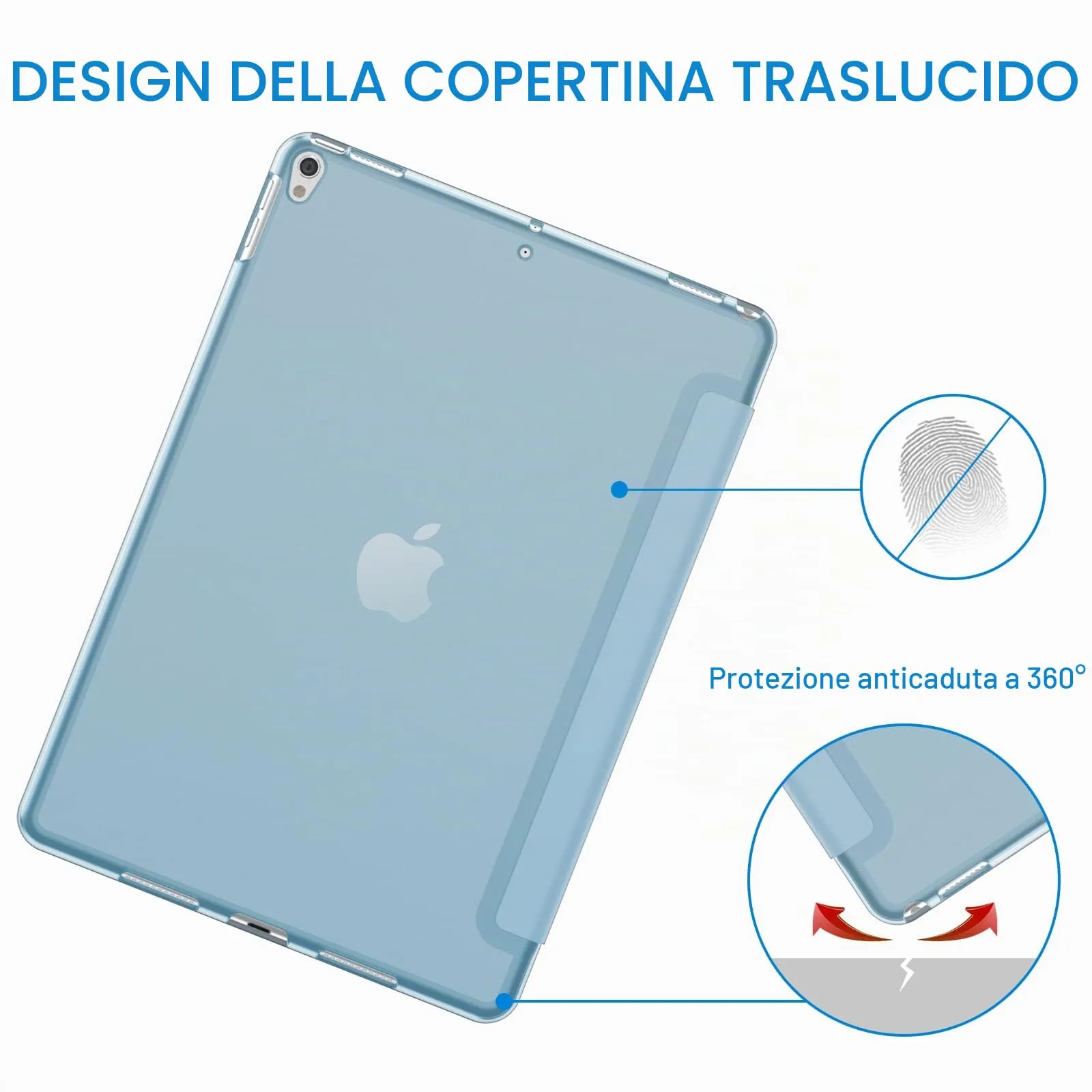 JETech Custodia per iPad Pro 10,5" (2017) e iPad Air 3ª Gen (2019), Blu Chiaro - immagine 4