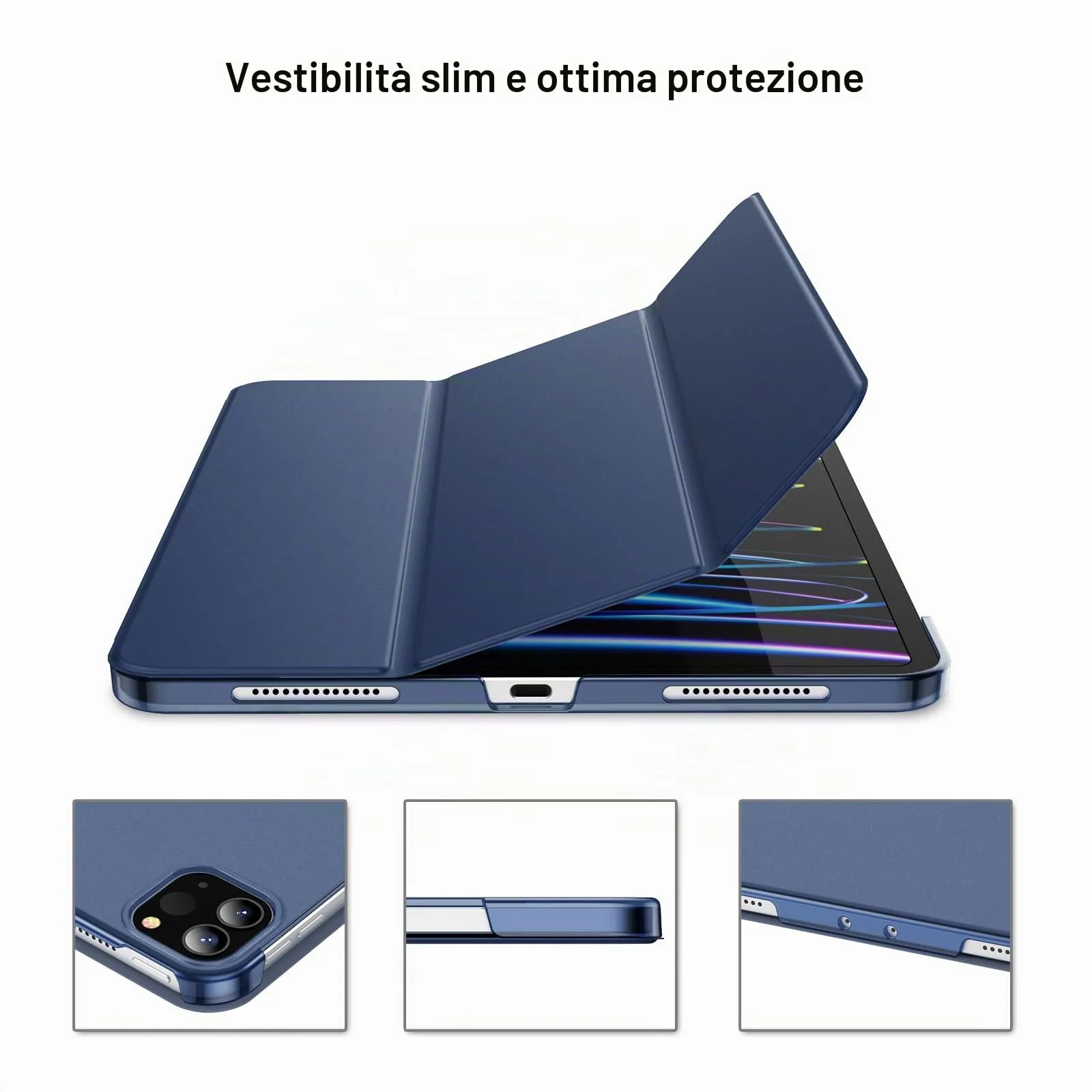 JETech Custodia per iPad Pro 11" (2018-2022), Marino Intenso - immagine 3