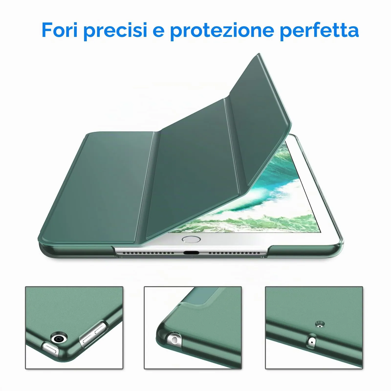 JETech Custodia per iPad 6ª/5ª Gen 9,7" (2018/2017) - Verde Nebbioso - immagine 3