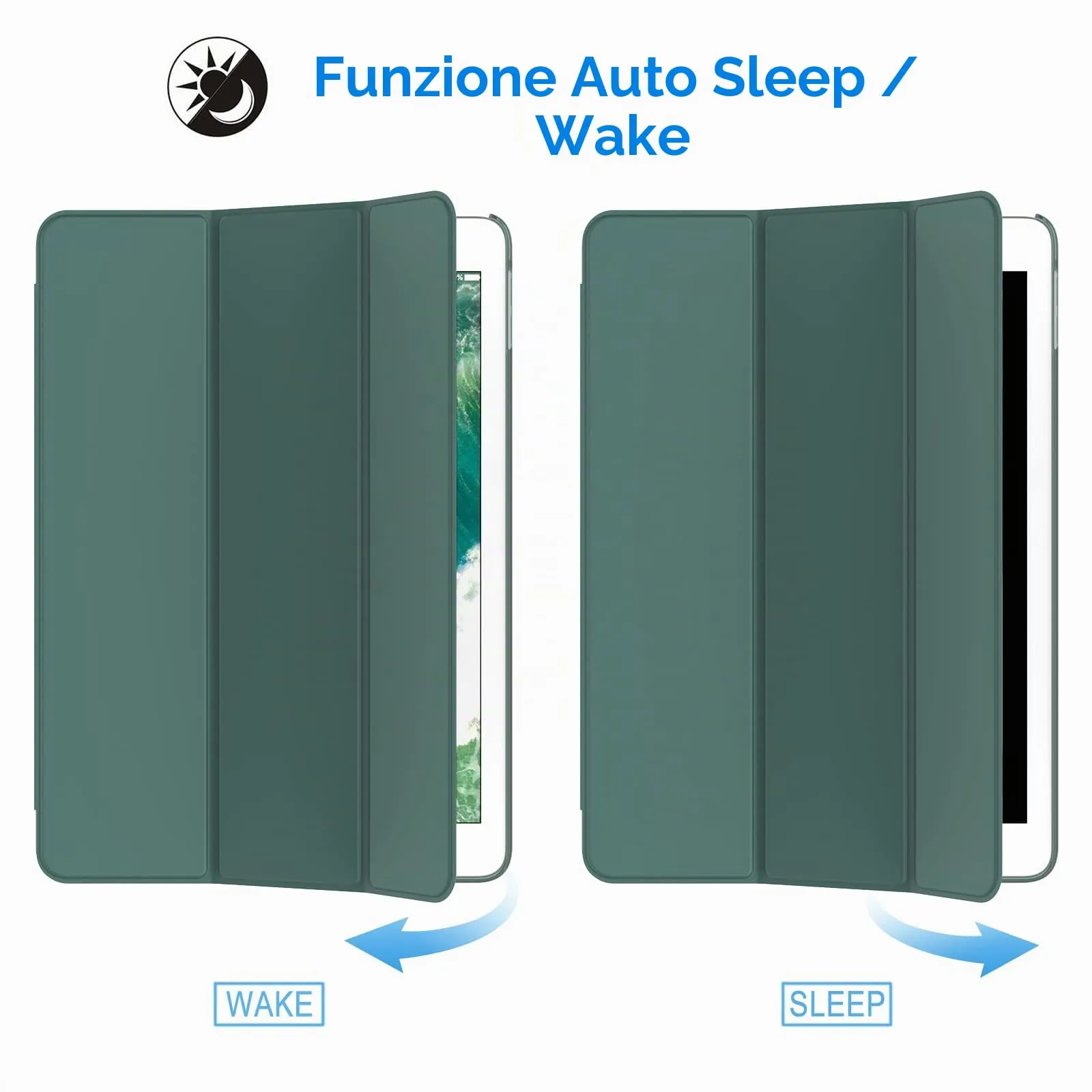 JETech Custodia per iPad 6ª/5ª Gen 9,7" (2018/2017) - Verde Nebbioso - immagine 6