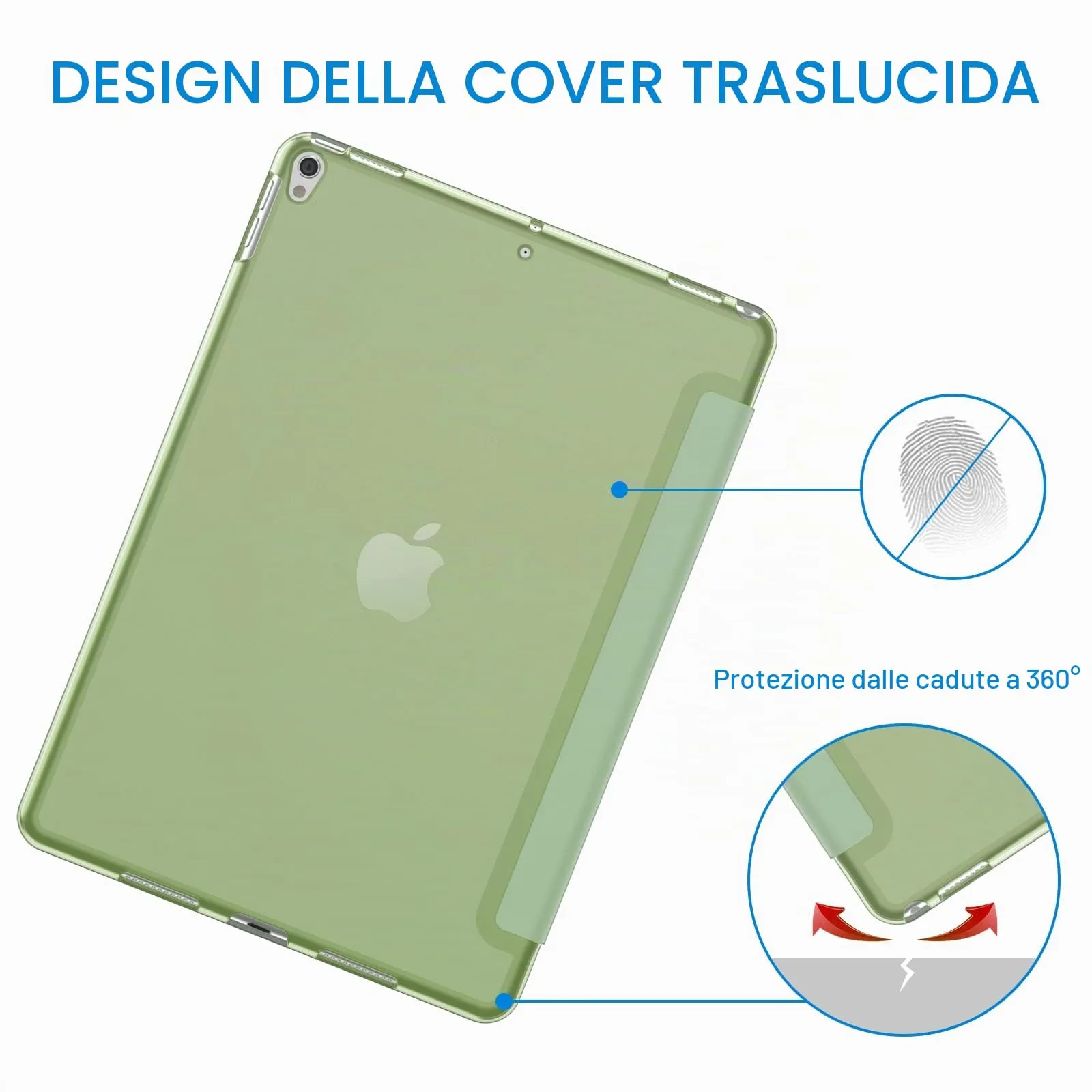 JETech Custodia per iPad Pro 10,5" (2017) e iPad Air 3ª Gen (2019), Verde Matcha - immagine 4