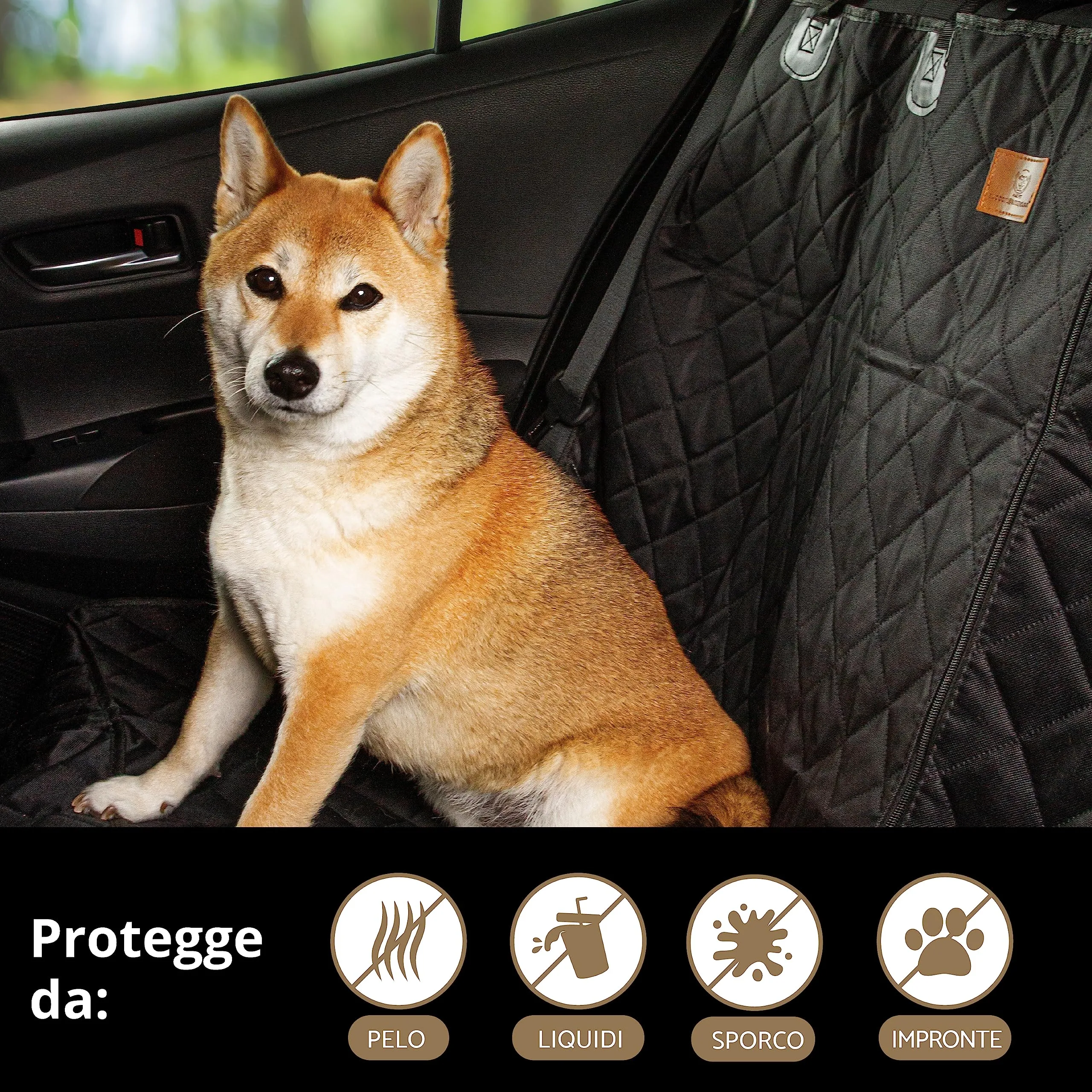 AMZPET Coprisedile Auto per Cani Universale 133 cm, Impermeabile, Antiscivolo e Antigraffio - immagine 7