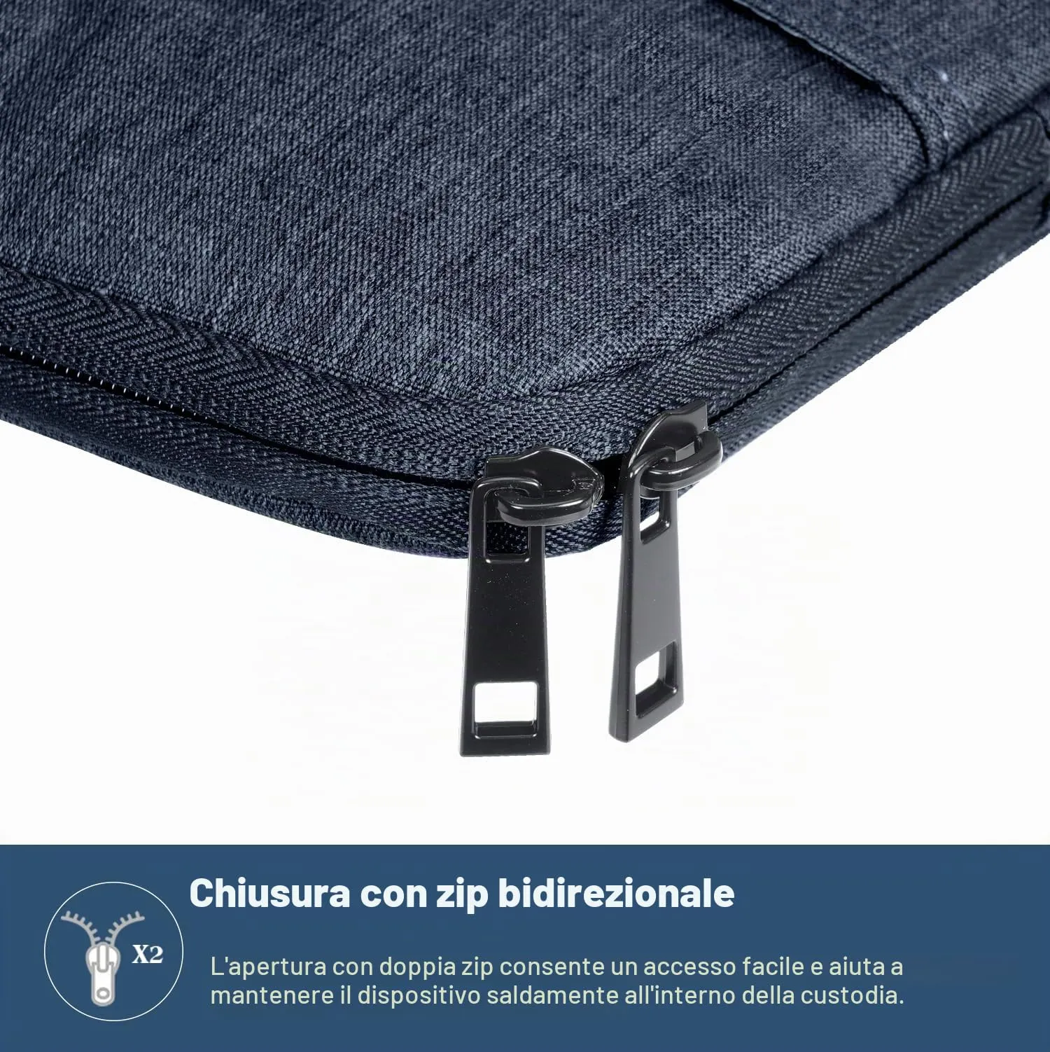 TiMOVO Custodia per Tablet 9-11", Grigio-Blu - immagine 9