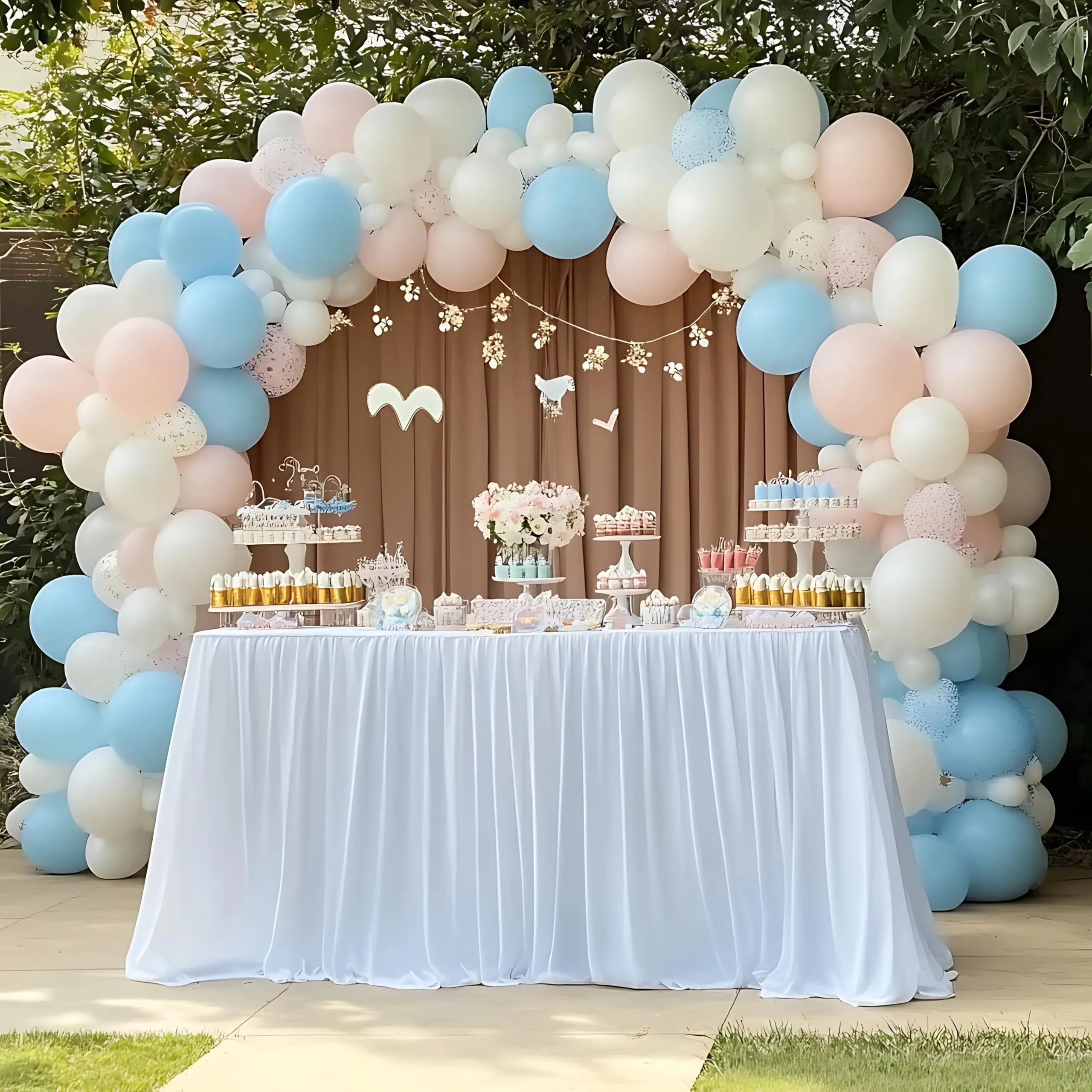 PlusFive Set di Supporto per Palloncini, 2.5m x 3.5m, con Base Riempibile d'Acqua e 50 Clip per Palloncini - immagine 5