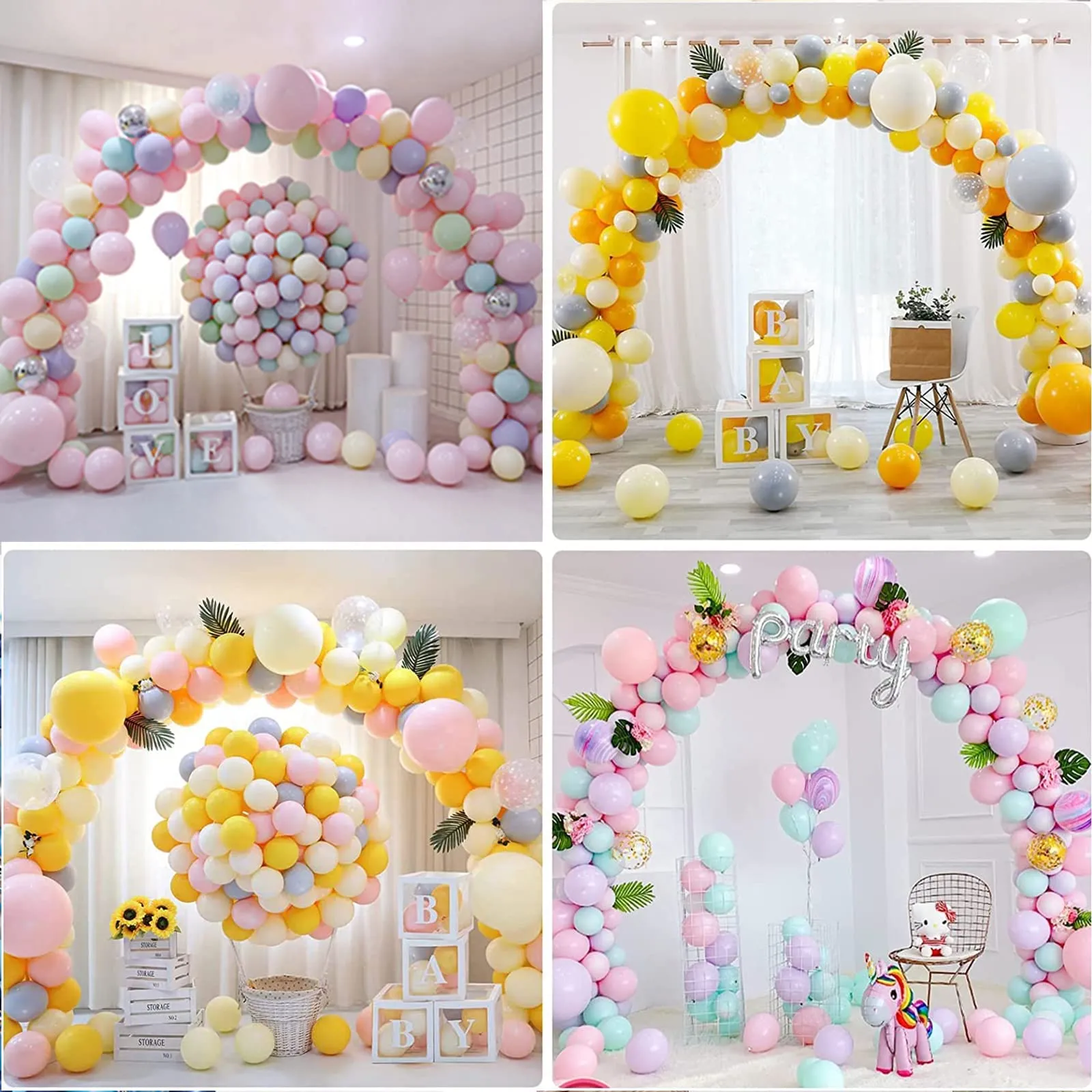 PlusFive Set di Supporto per Palloncini, 2.5m x 3.5m, con Base Riempibile d'Acqua e 50 Clip per Palloncini - immagine 6