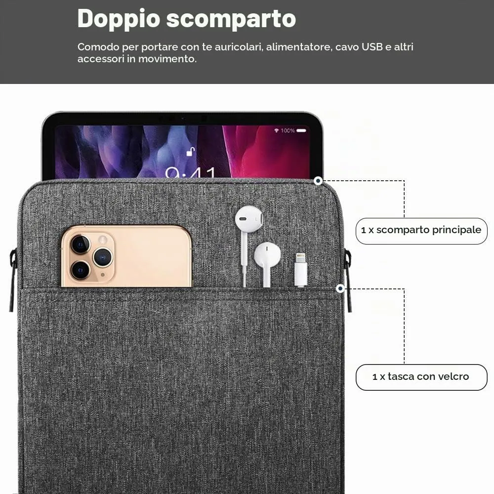 TiMOVO Custodia per Tablet 9-11", Grigio Scuro - immagine 4