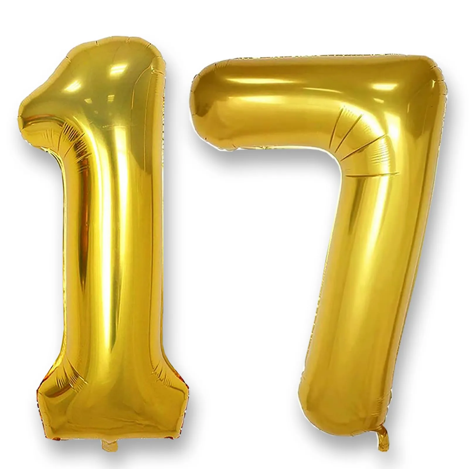 AULE Palloncino Numero 17 Oro, 101 cm, Mylar Foil - immagine 1