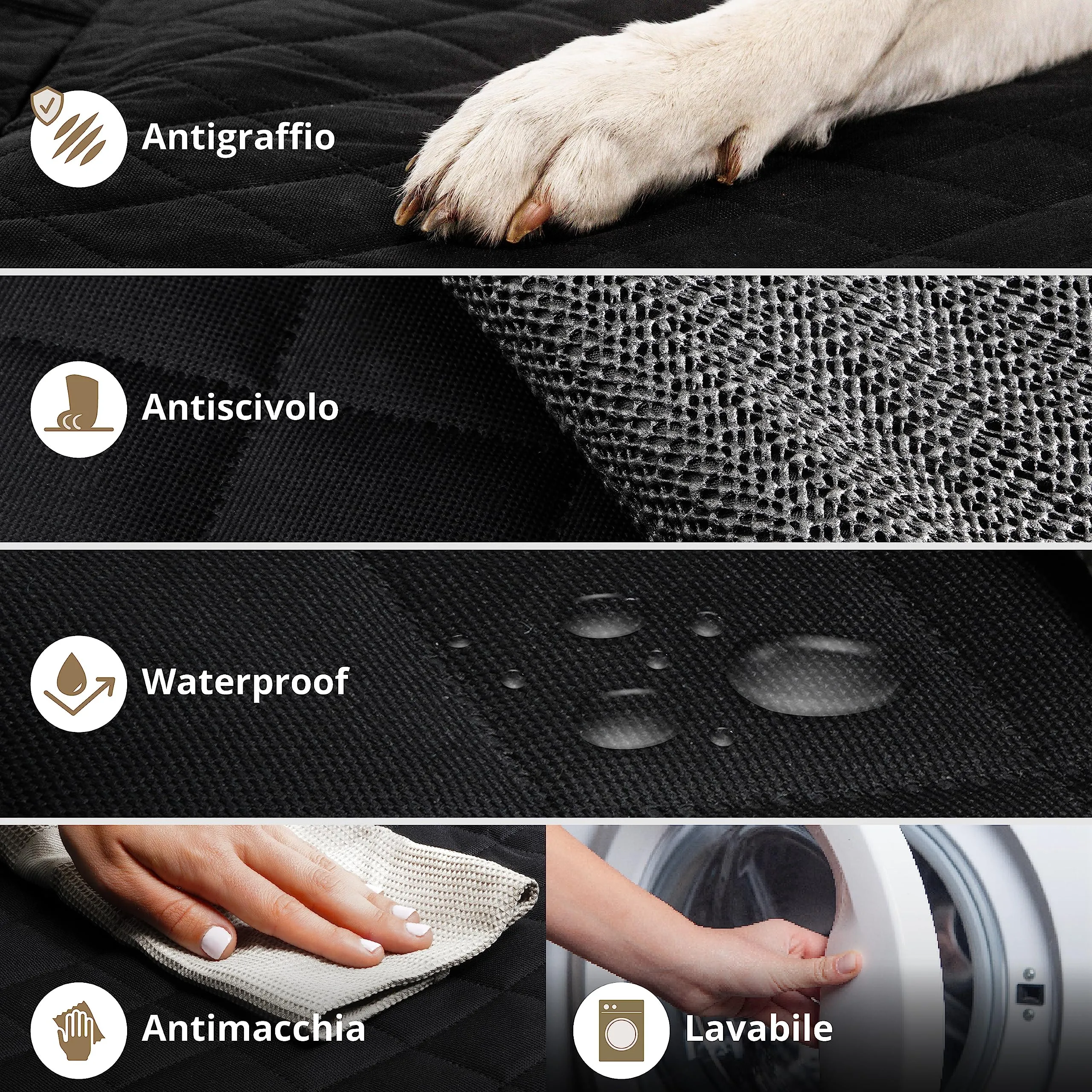 AMZPET Coprisedile Auto Isofix per Cani, Impermeabile e Antigraffio (133 x 56 cm) - immagine 4