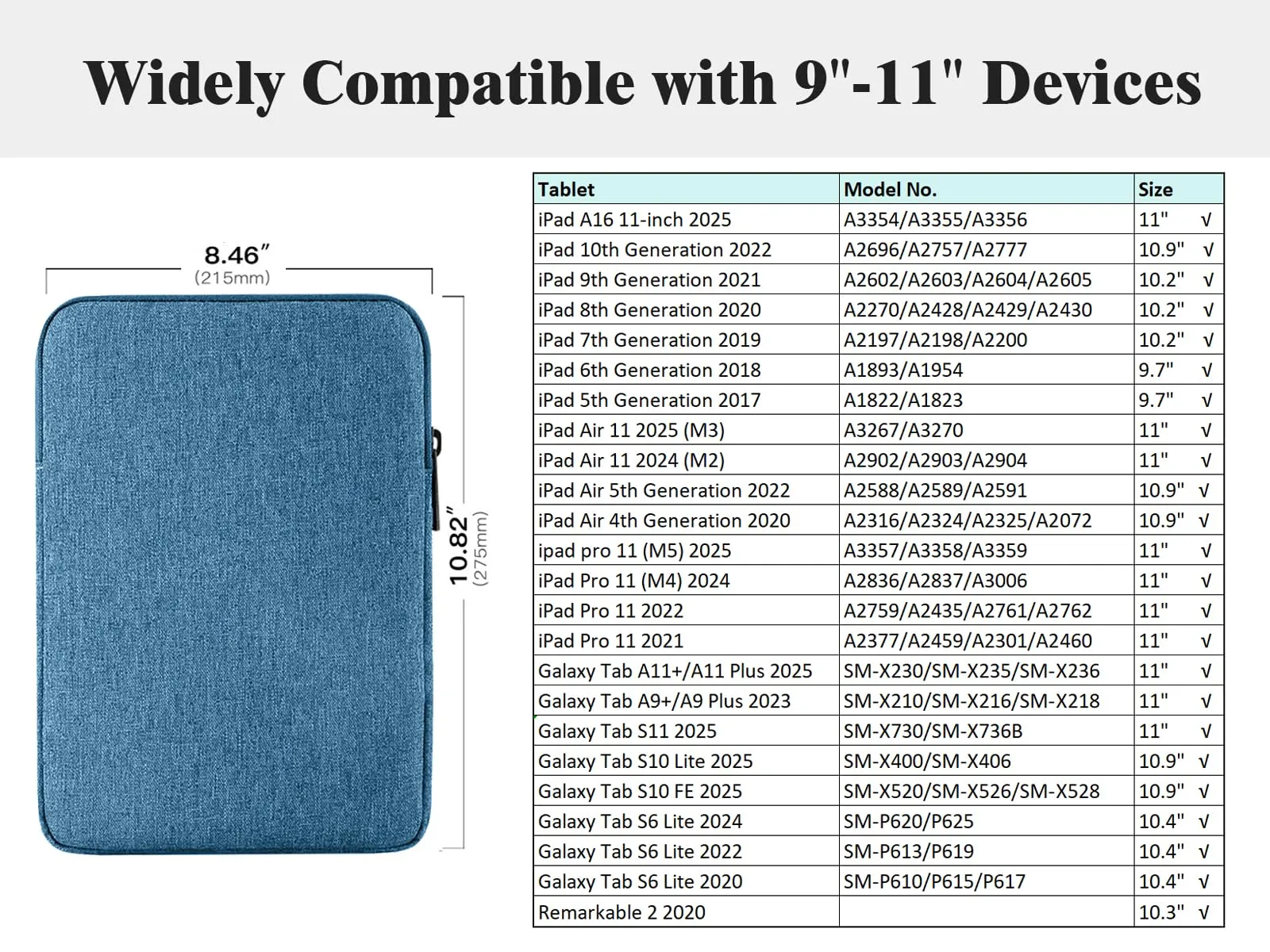 TiMOVO Custodia per Tablet 9-11", Blu - immagine 2