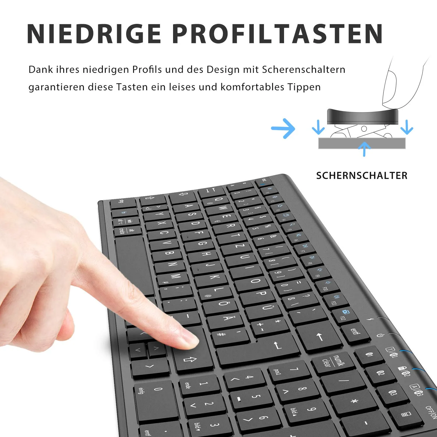 iClever BK10 Tastiera Bluetooth Layout Tedesco QWERTZ - immagine 3
