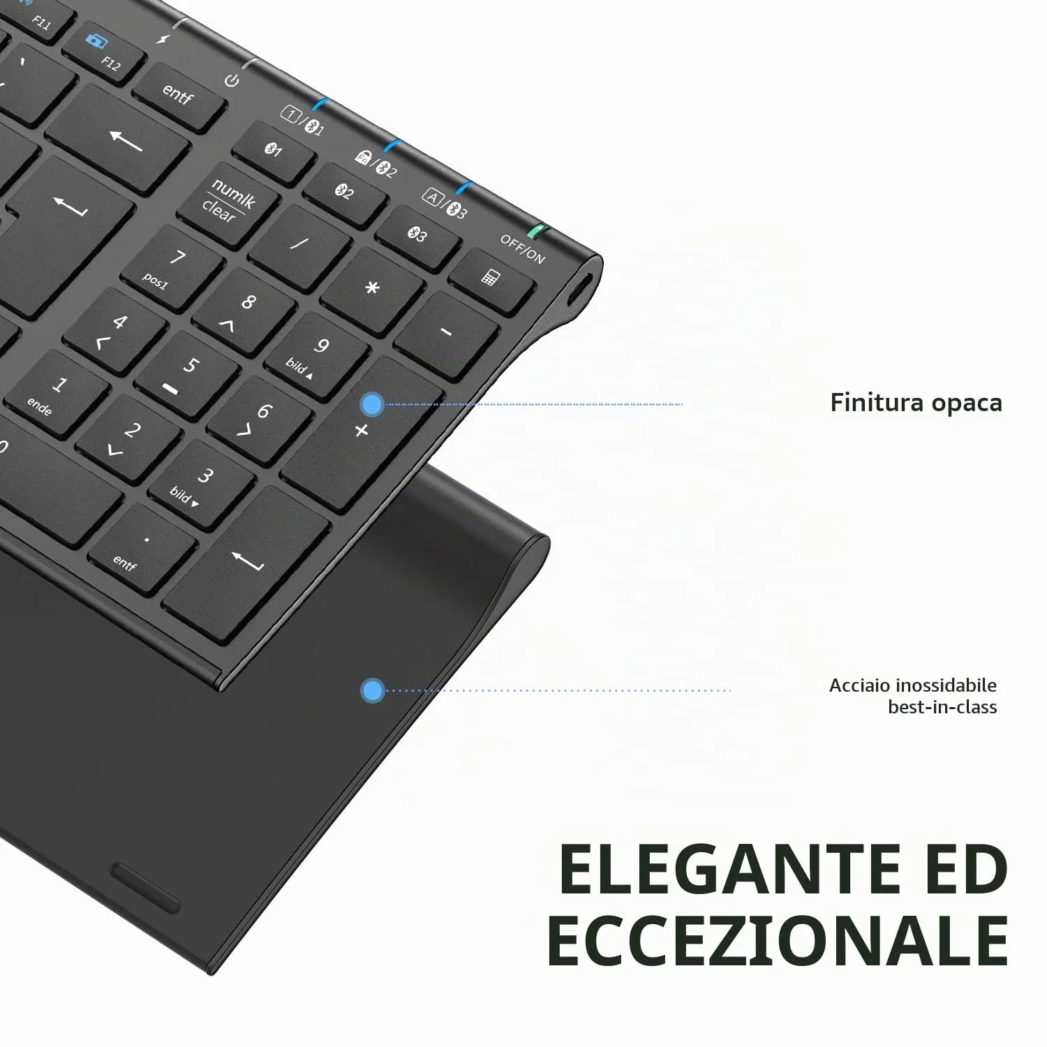 iClever BK10 Tastiera Bluetooth Layout Tedesco QWERTZ - immagine 4