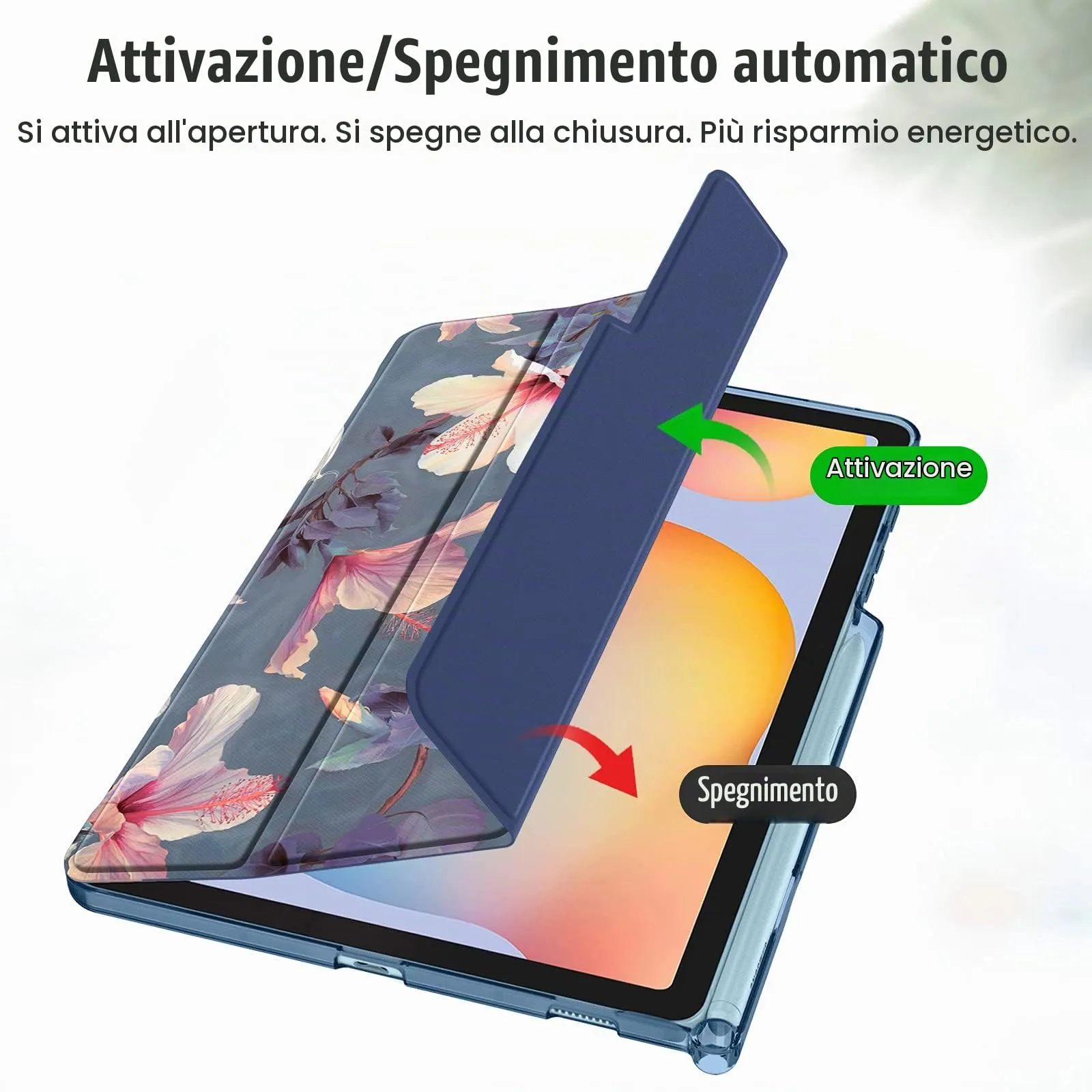 FINTIE Cover per Samsung Galaxy Tab S6 Lite 10.4 Pollici (2020/2022/2024), Floreale, Z-Blooming Hibiscus - immagine 5