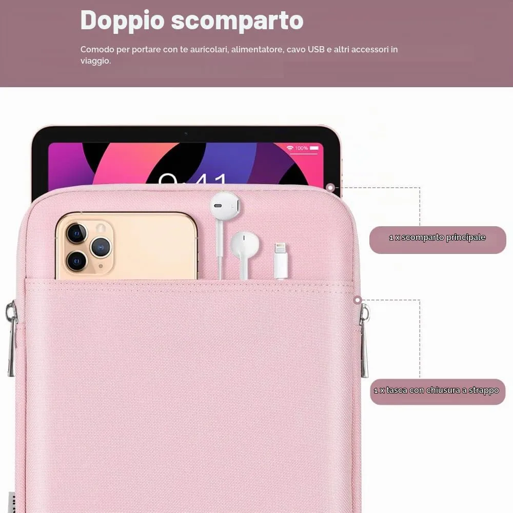 TiMOVO Custodia per Tablet 9-11", Rosa - immagine 4