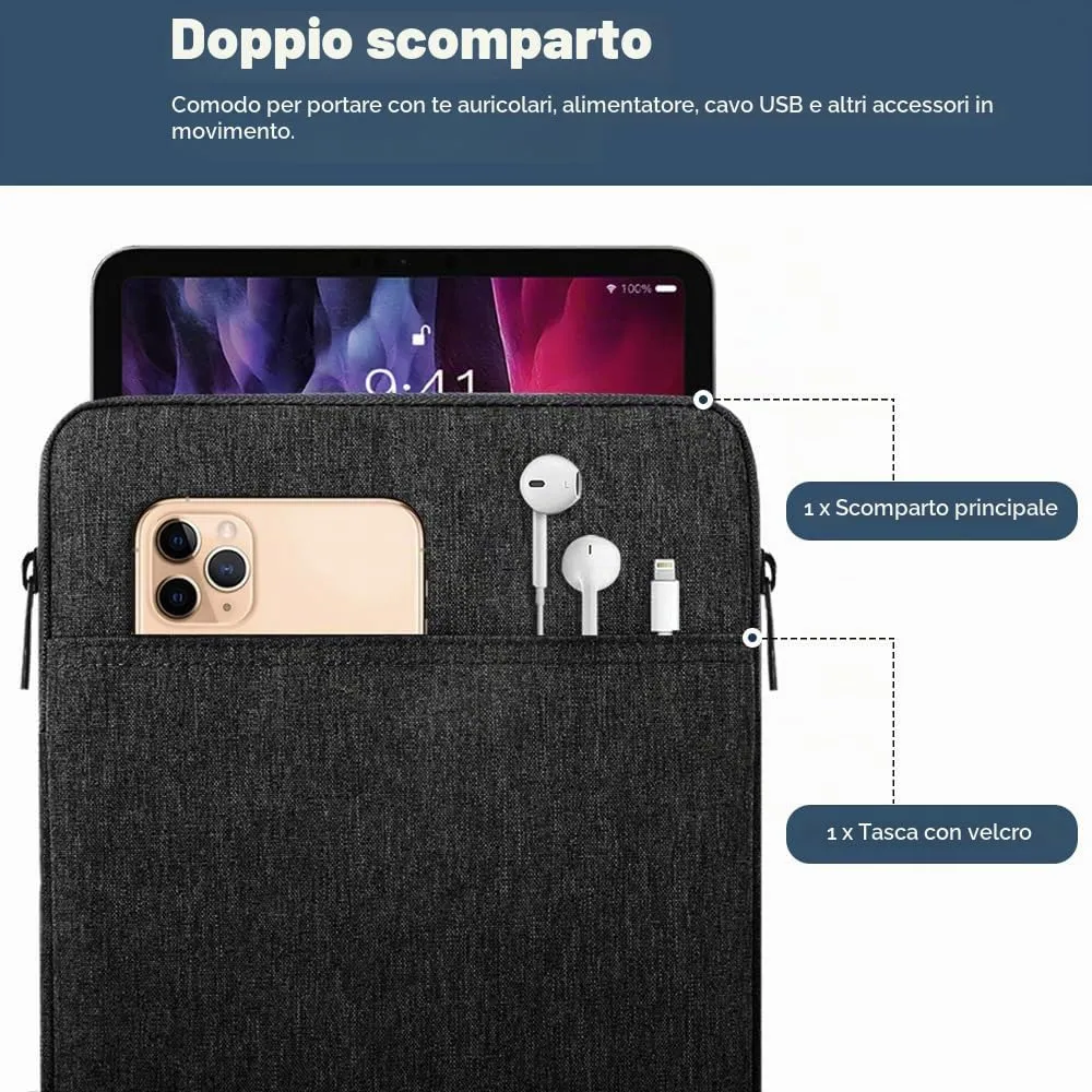 TiMOVO Custodia per Tablet 9-11", Nero - immagine 4