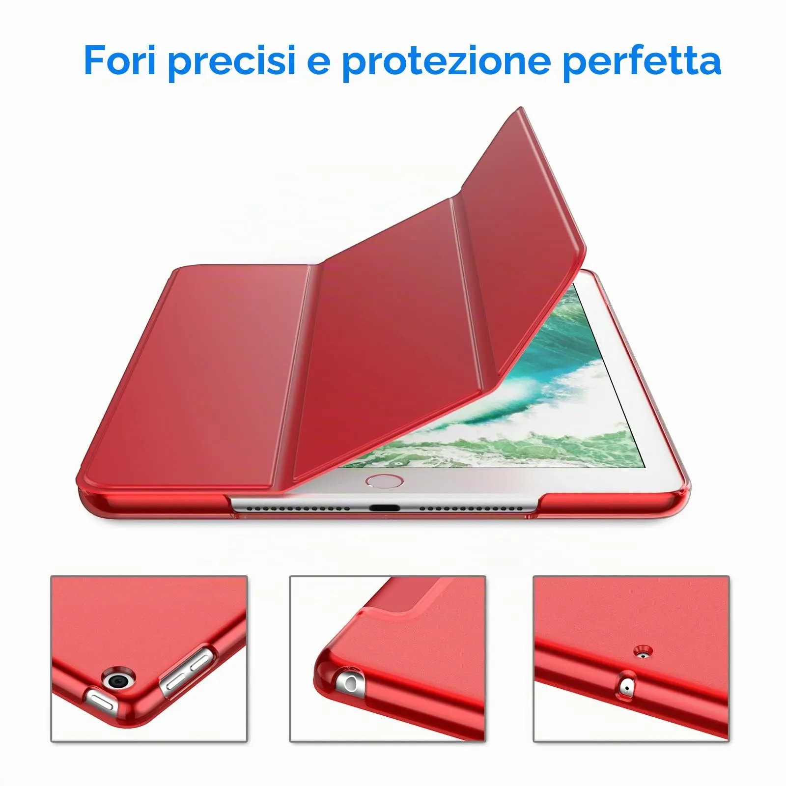 JETech Custodia per iPad 6ª/5ª Gen 9,7" (2018/2017), Rosso - immagine 3