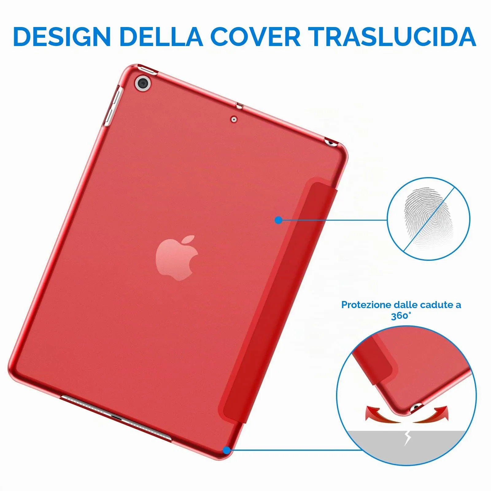 JETech Custodia per iPad 6ª/5ª Gen 9,7" (2018/2017), Rosso - immagine 4