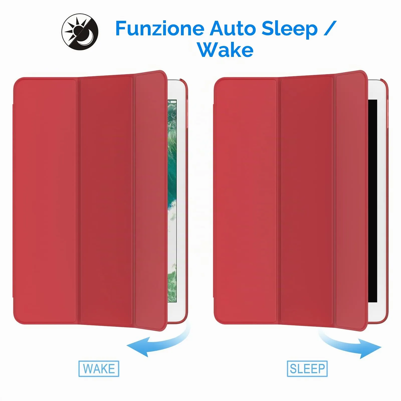 JETech Custodia per iPad 6ª/5ª Gen 9,7" (2018/2017), Rosso - immagine 6