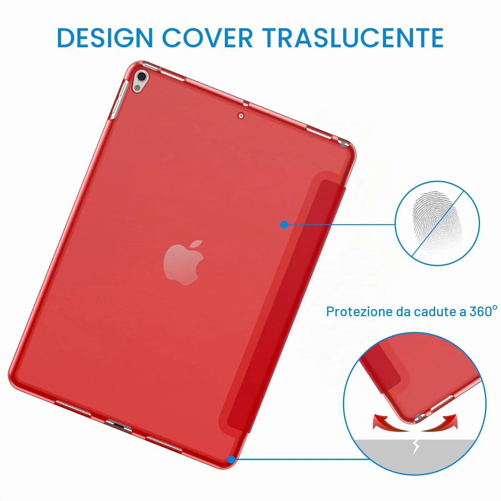 JETech Custodia per iPad Pro 10,5" (2017) e iPad Air 3ª Gen (2019) - Rosso - immagine 4