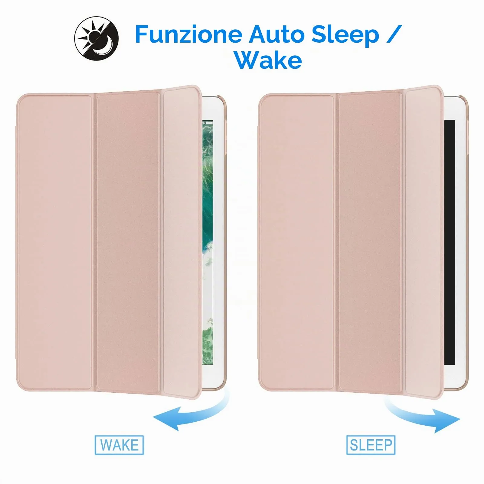 JETech Custodia per iPad 6ª/5ª Gen 9,7" (2018/2017) - Oro Rosa - immagine 6