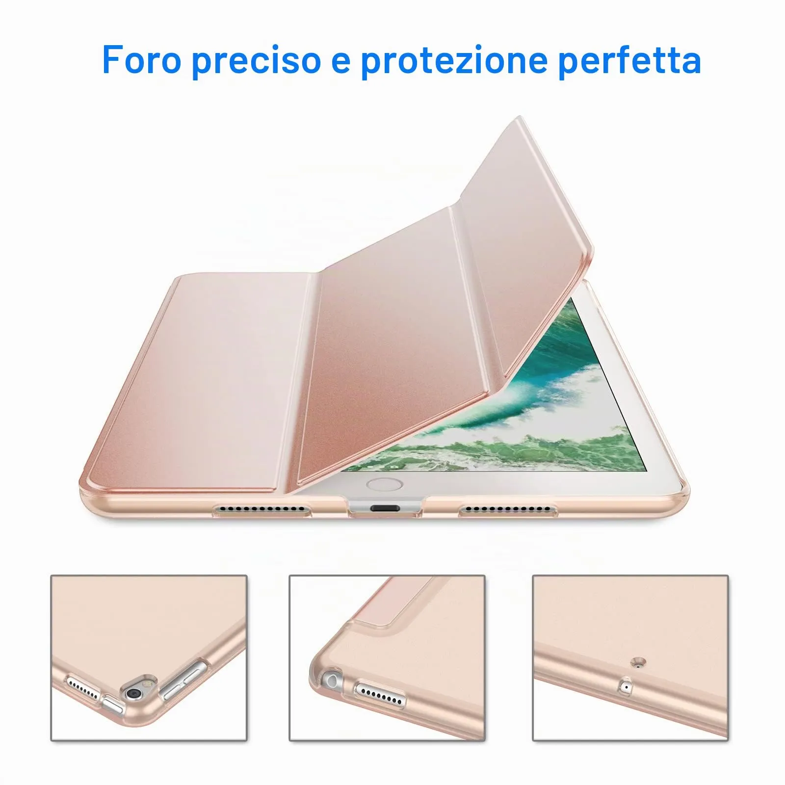 JETech Custodia per iPad Pro 10,5" (2017) e iPad Air 3ª Gen (2019), Oro Rosa - immagine 3