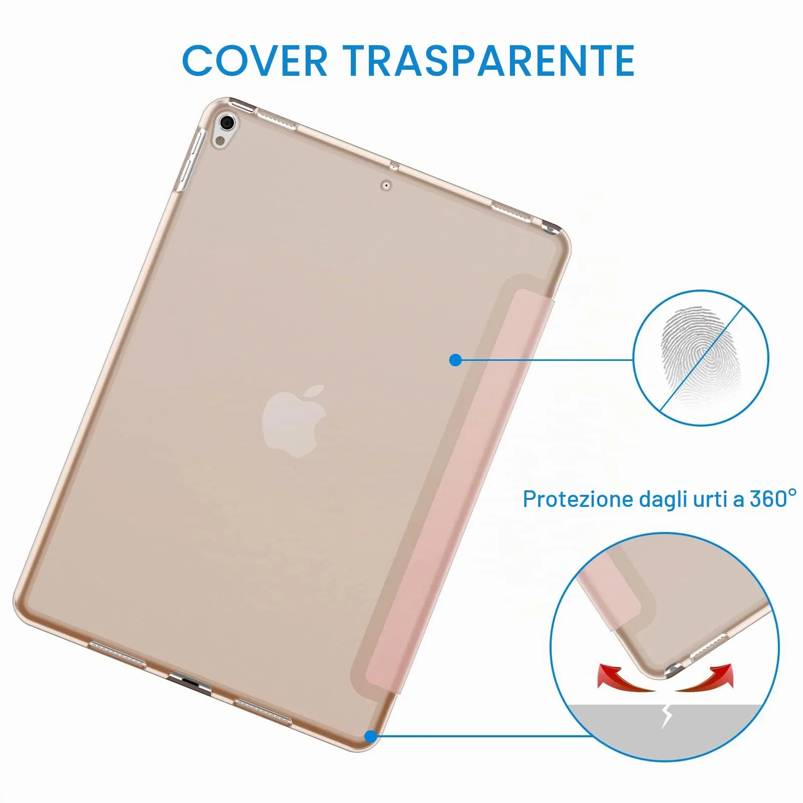 JETech Custodia per iPad Pro 10,5" (2017) e iPad Air 3ª Gen (2019), Oro Rosa - immagine 4