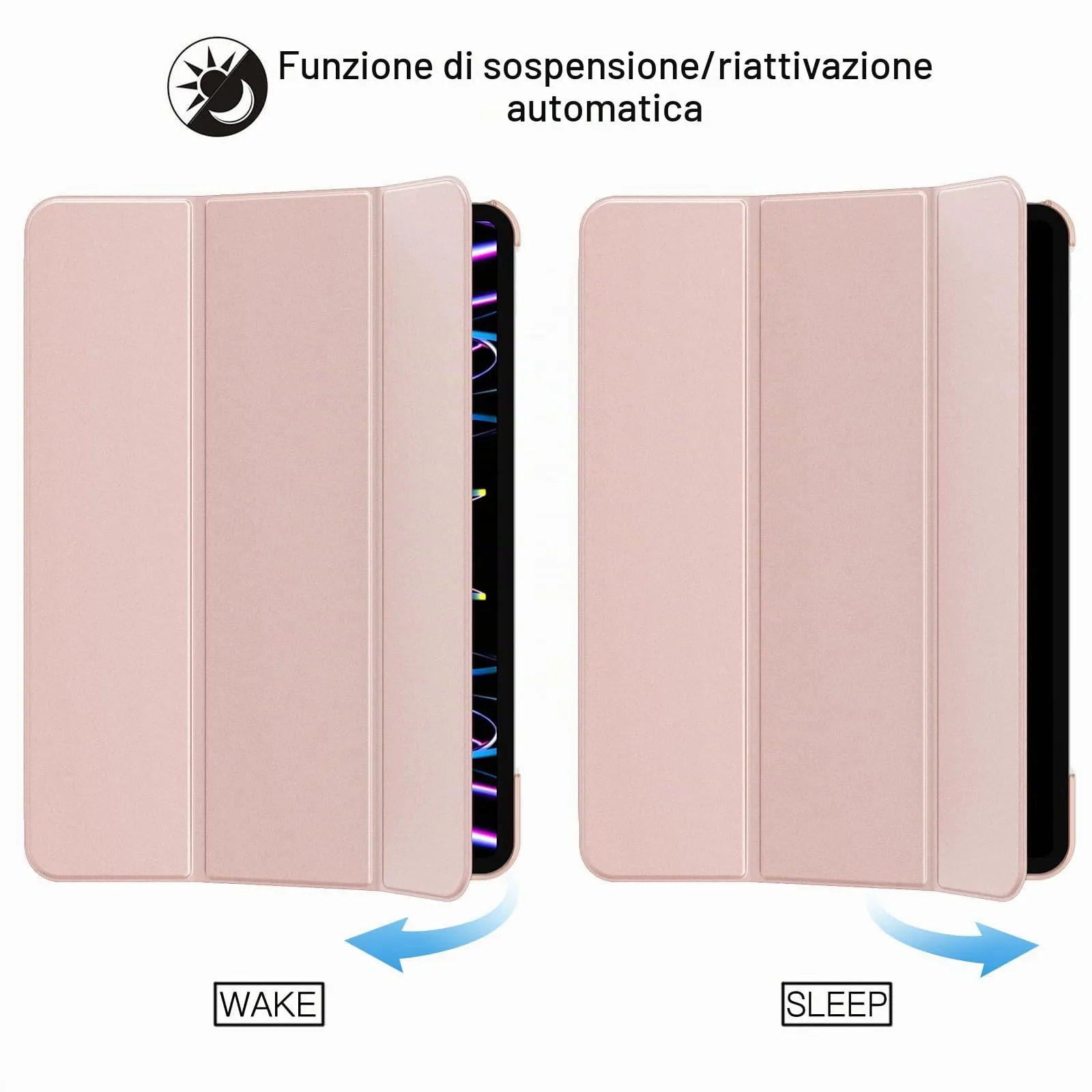 JETech Custodia per iPad Pro 11" (2018-2022), Oro Rosa - immagine 6