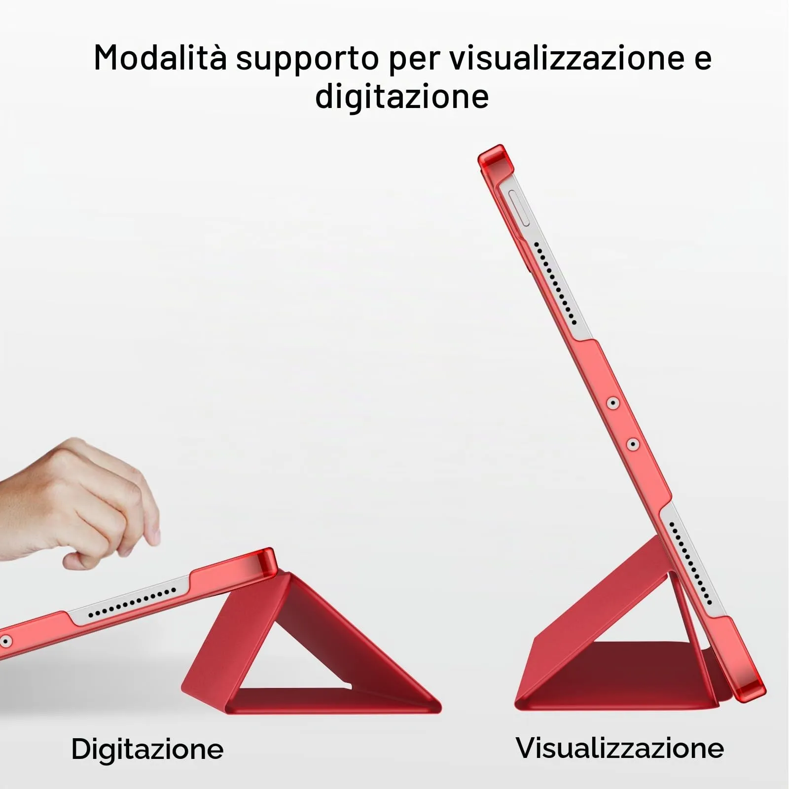 JETech Custodia per iPad Pro 11" (2018-2022), Rosso - immagine 5