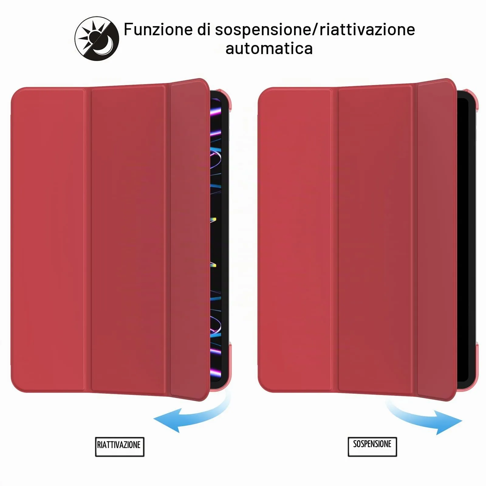 JETech Custodia per iPad Pro 11" (2018-2022), Rosso - immagine 6