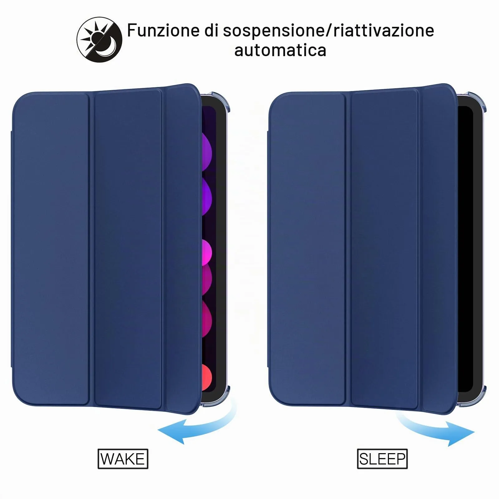 JETech Custodia per iPad mini A17 Pro/6ª Gen, Blu Marino - immagine 6