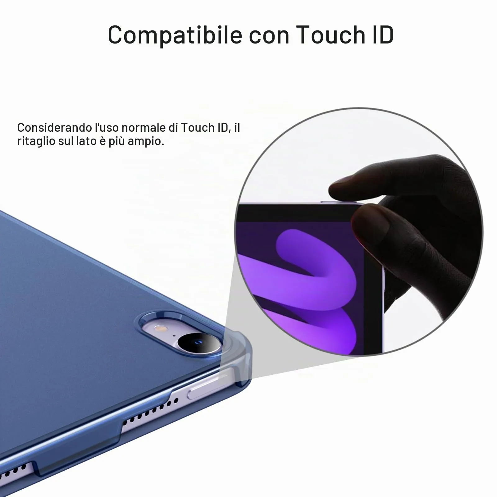 JETech Custodia per iPad mini A17 Pro/6ª Gen, Blu Marino - immagine 7