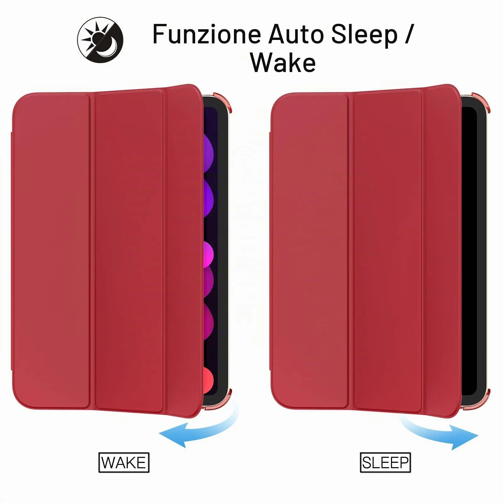 JETech Custodia per iPad mini A17 Pro/6ª Gen, Rosso - immagine 6