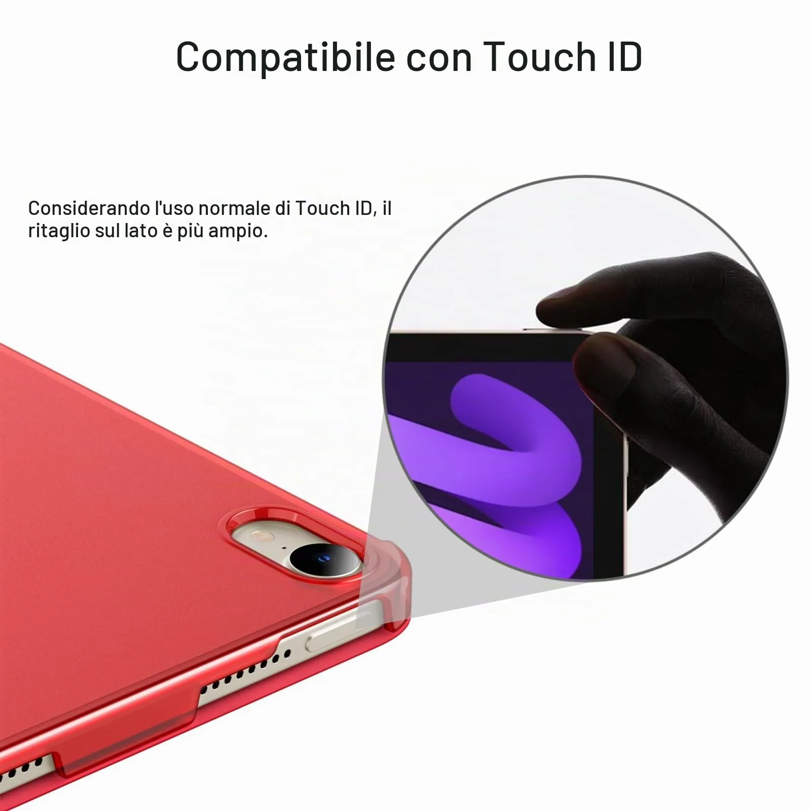 JETech Custodia per iPad mini A17 Pro/6ª Gen, Rosso - immagine 7