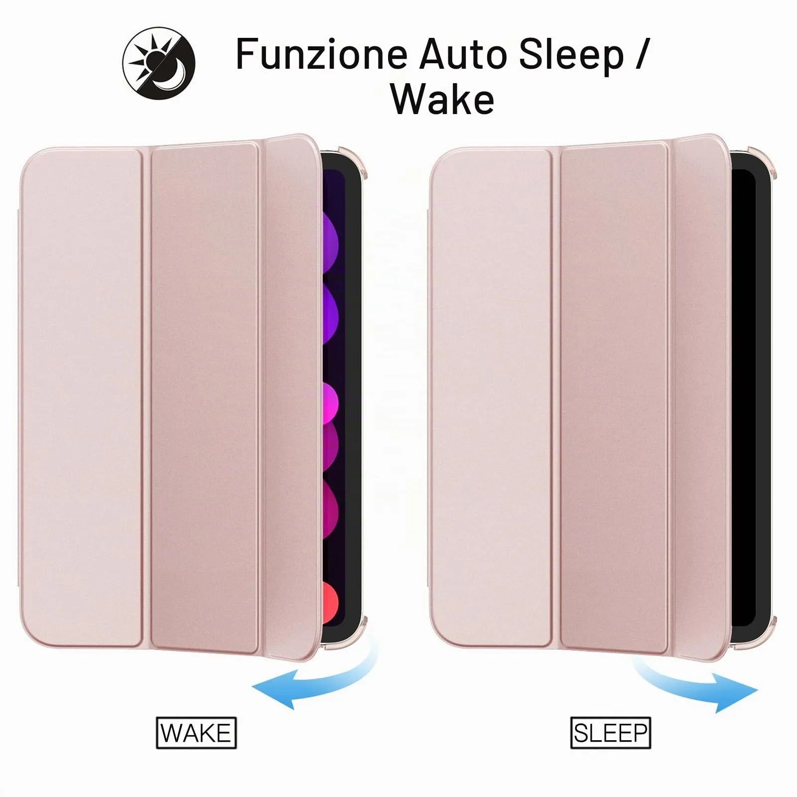 JETech Custodia per iPad mini A17 Pro/6ª Gen, Oro rosa - immagine 6