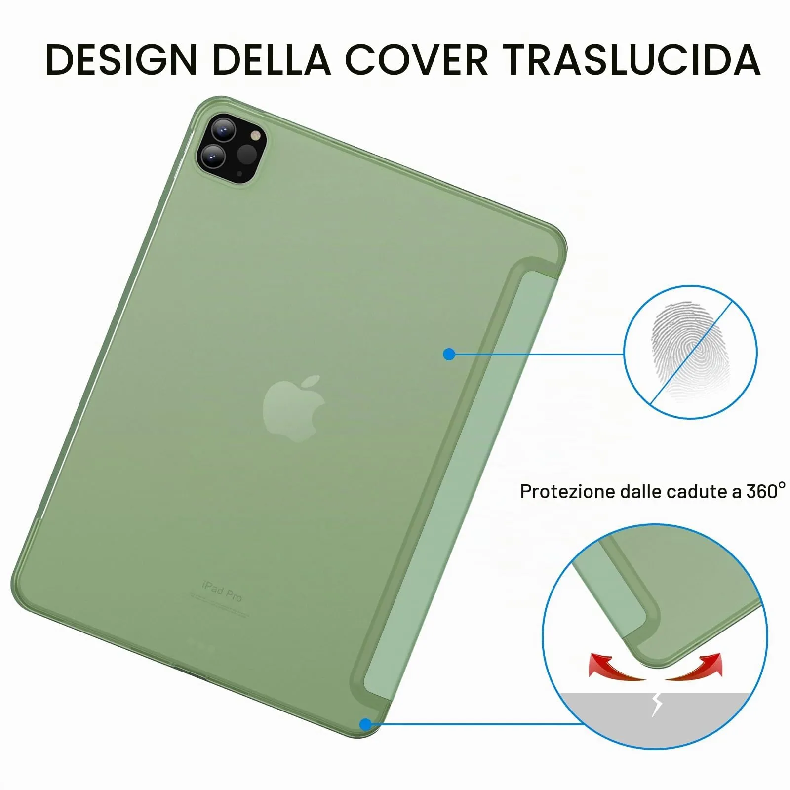 JETech Custodia per iPad Pro 11" (2018-2022), Verde Matcha - immagine 4