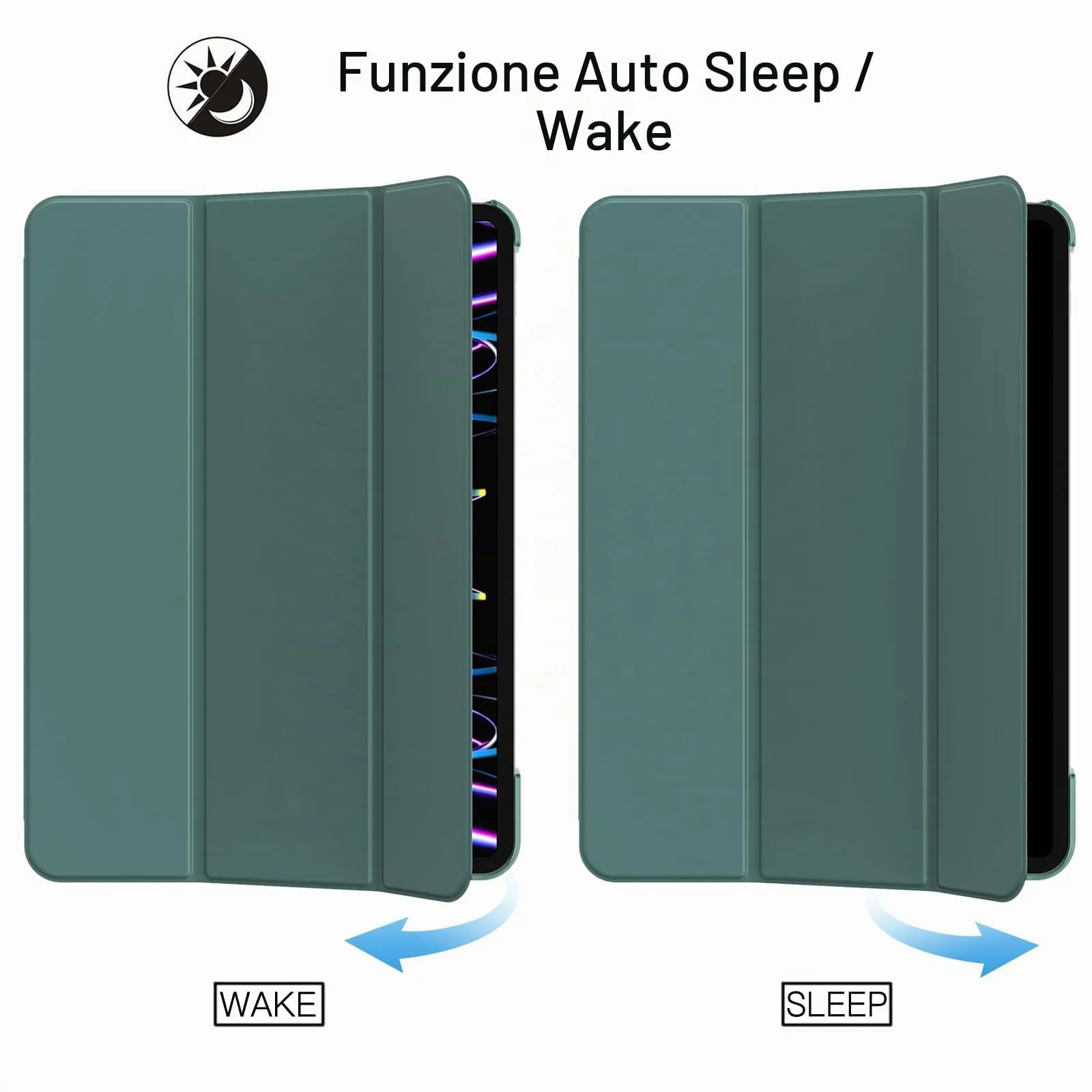 JETech Custodia per iPad Pro 11", Verde Nebbioso - immagine 6