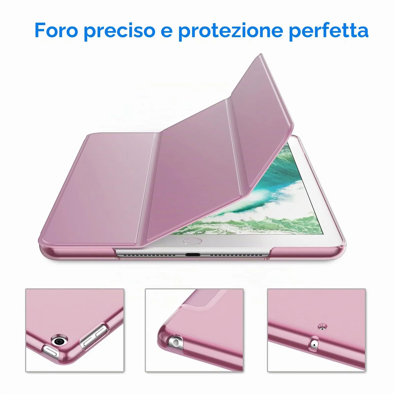 JETech Custodia per iPad 6ª/5ª Gen 9,7" (2018/2017), Rosa - immagine 3