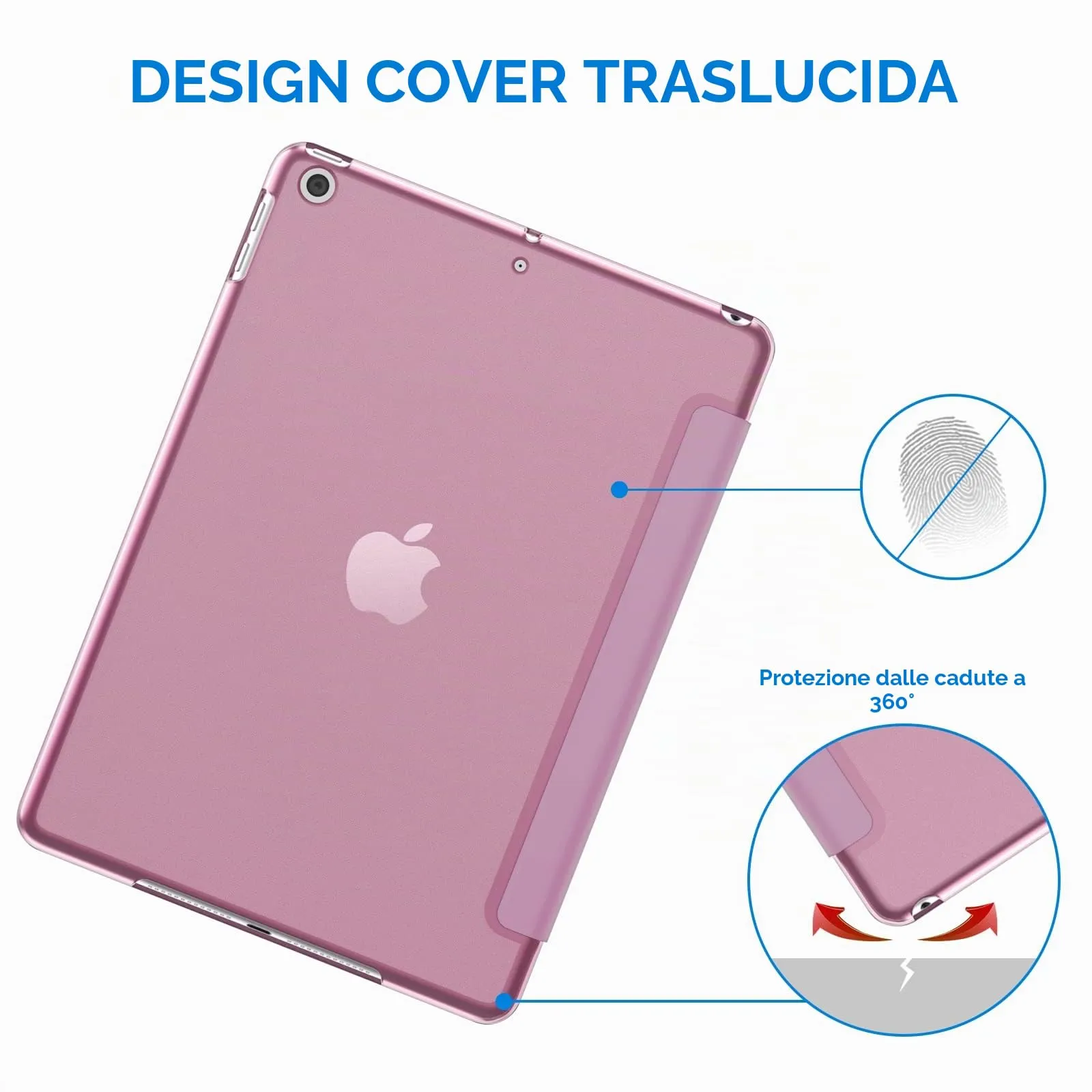 JETech Custodia per iPad 6ª/5ª Gen 9,7" (2018/2017), Rosa - immagine 4