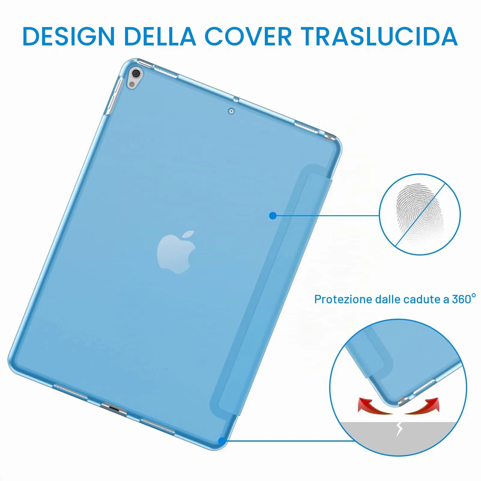 JETech Custodia per iPad Pro 10,5" (2017) e iPad Air 3ª Gen (2019), Blu - immagine 4