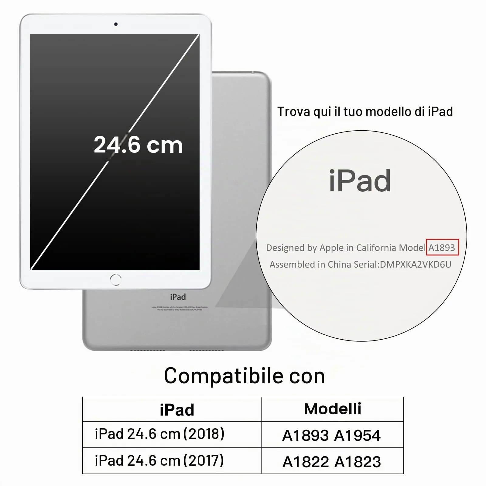 JETech Custodia per iPad 6ª/5ª Gen 9,7" (2018/2017), Blu - immagine 2