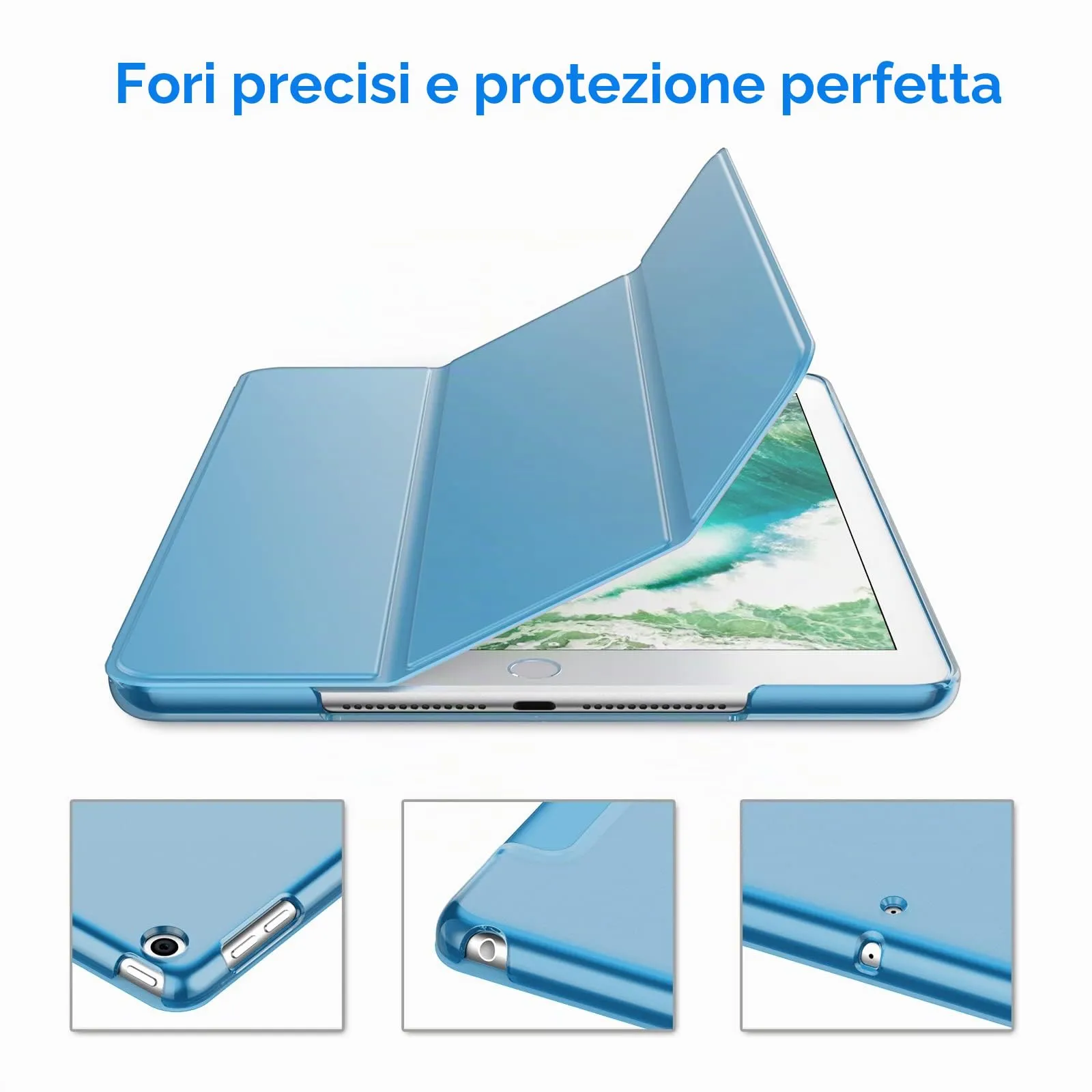 JETech Custodia per iPad 6ª/5ª Gen 9,7" (2018/2017), Blu - immagine 3