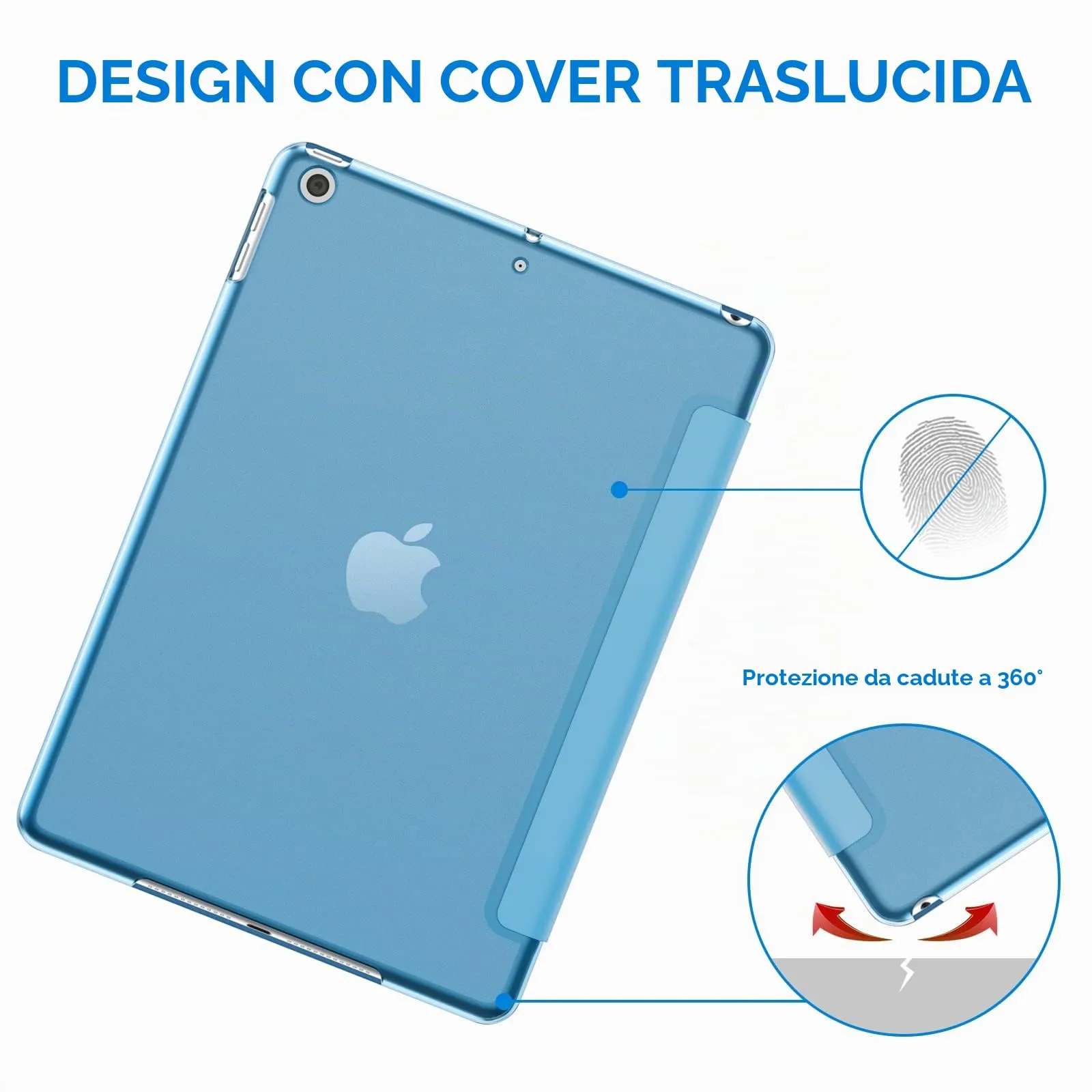 JETech Custodia per iPad 6ª/5ª Gen 9,7" (2018/2017), Blu - immagine 4
