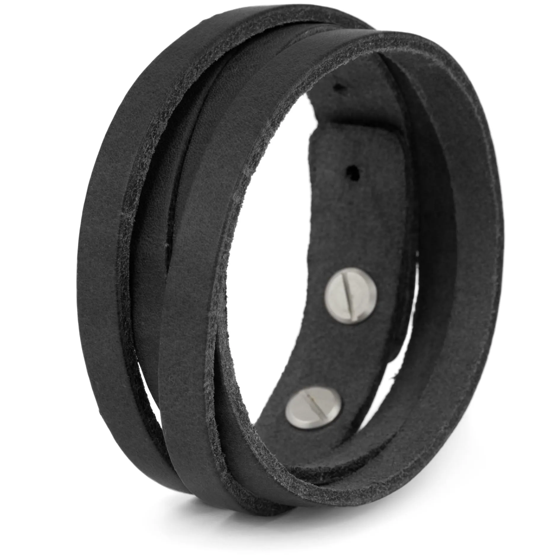 Simaru Braccialetto in Pelle Nero S-B - immagine 1