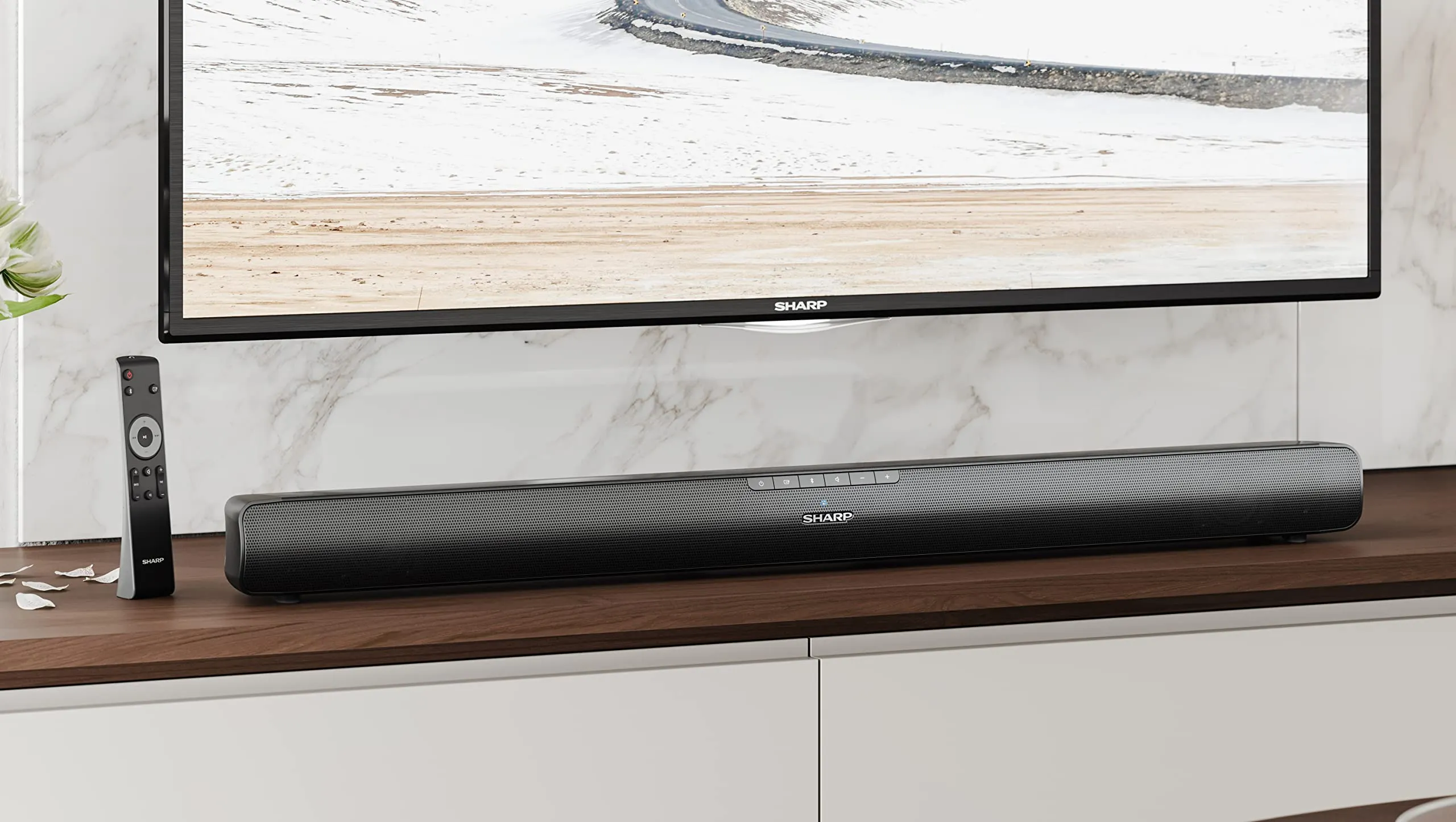 Sharp HT-SB100 Soundbar 2.0, 75W, HDMI ARC/CEC, Bluetooth 5.1, Black - immagine 10