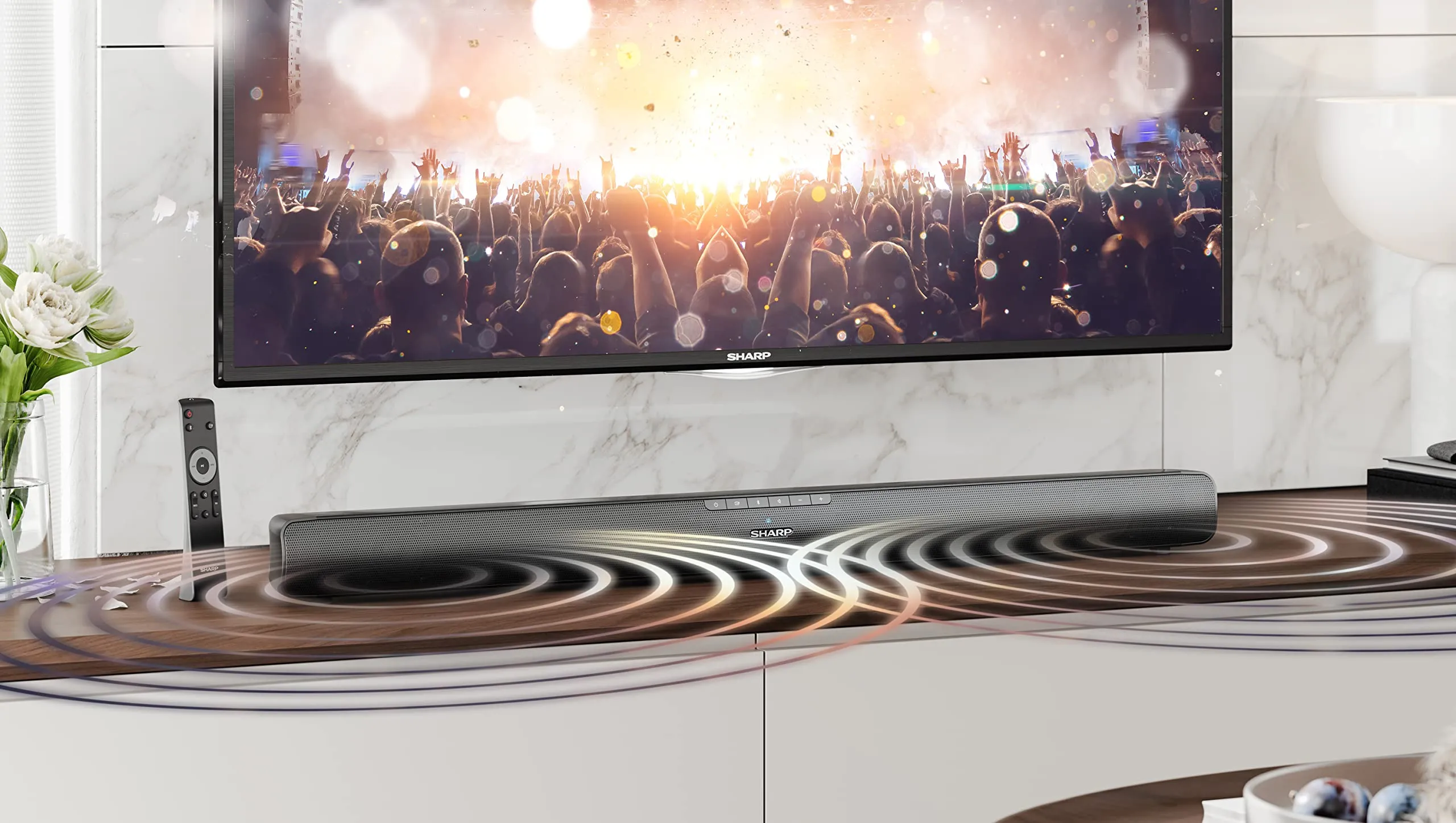 Sharp HT-SB100 Soundbar 2.0, 75W, HDMI ARC/CEC, Bluetooth 5.1, Black - immagine 13