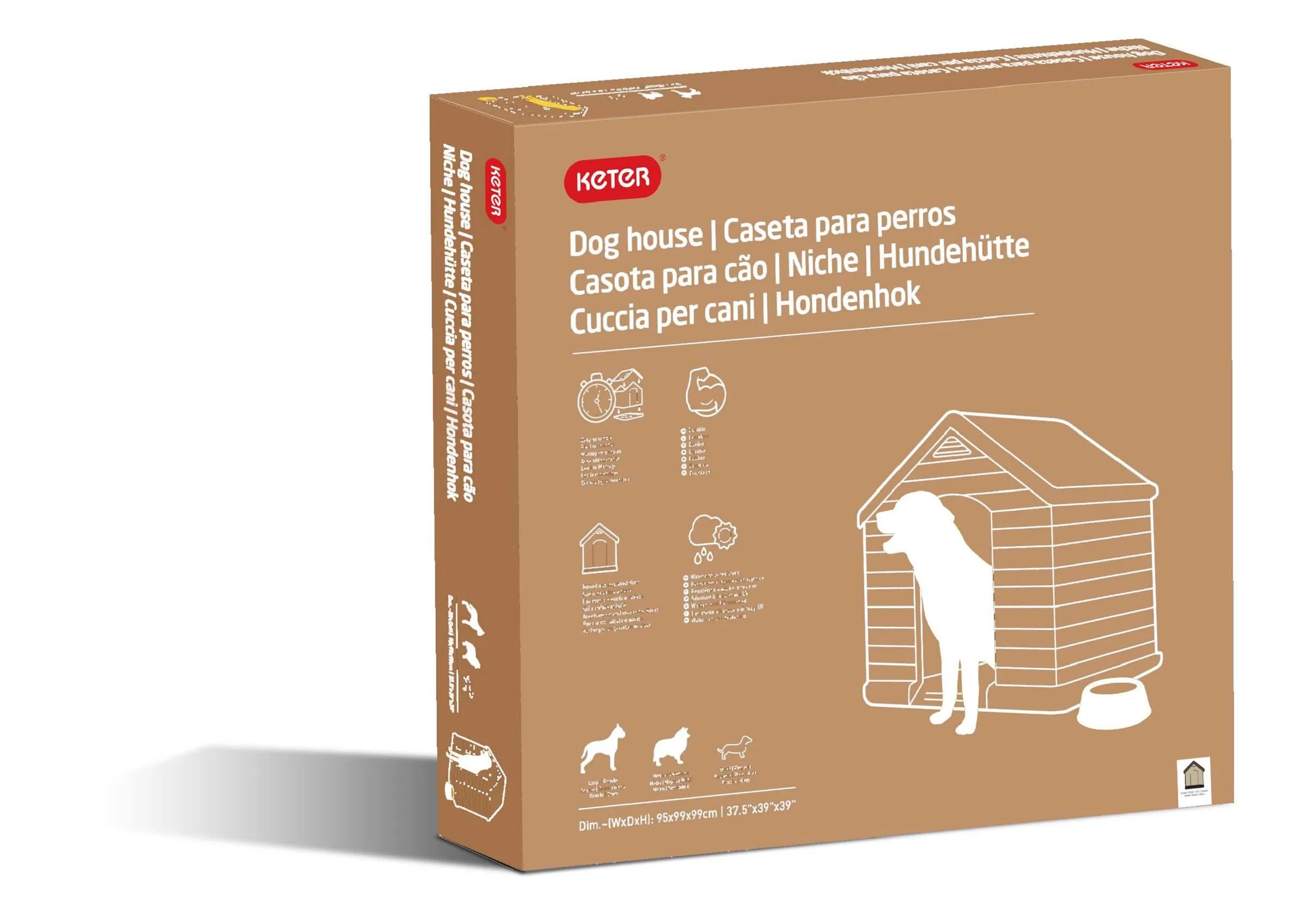 Curver Keter Cuccia per Cane, Marrone, 95 x 99 x 99H cm - immagine 3