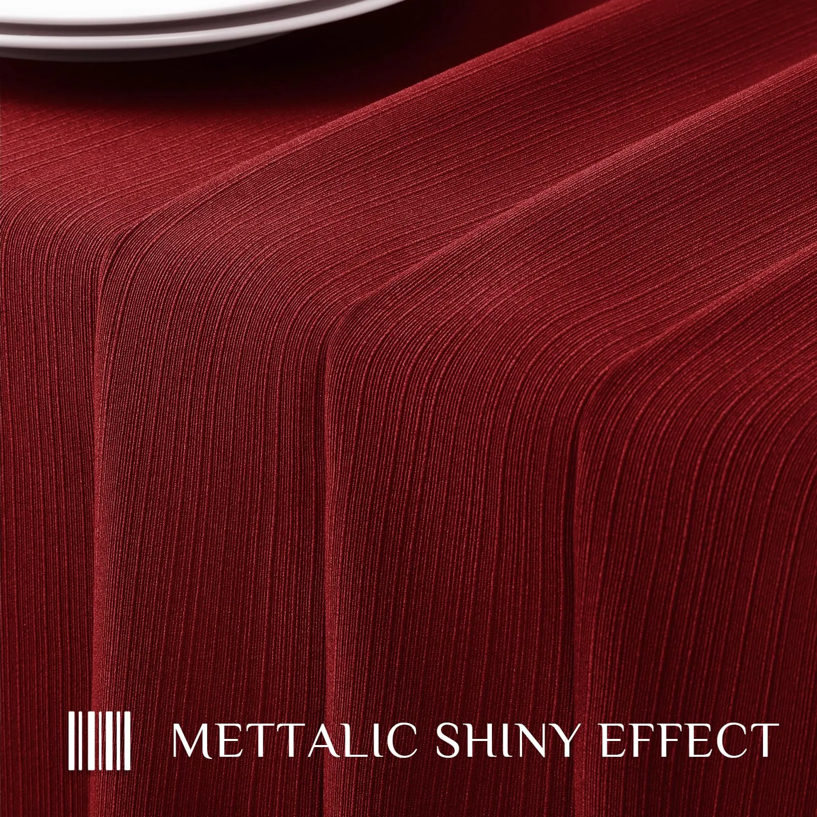 Softalker Tovaglia Rettangolare in Jacquard Geometrico, Poliestere Impermeabile e Antimacchia, 152,4 x 304,8 cm, Rosso Scuro - immagine 3